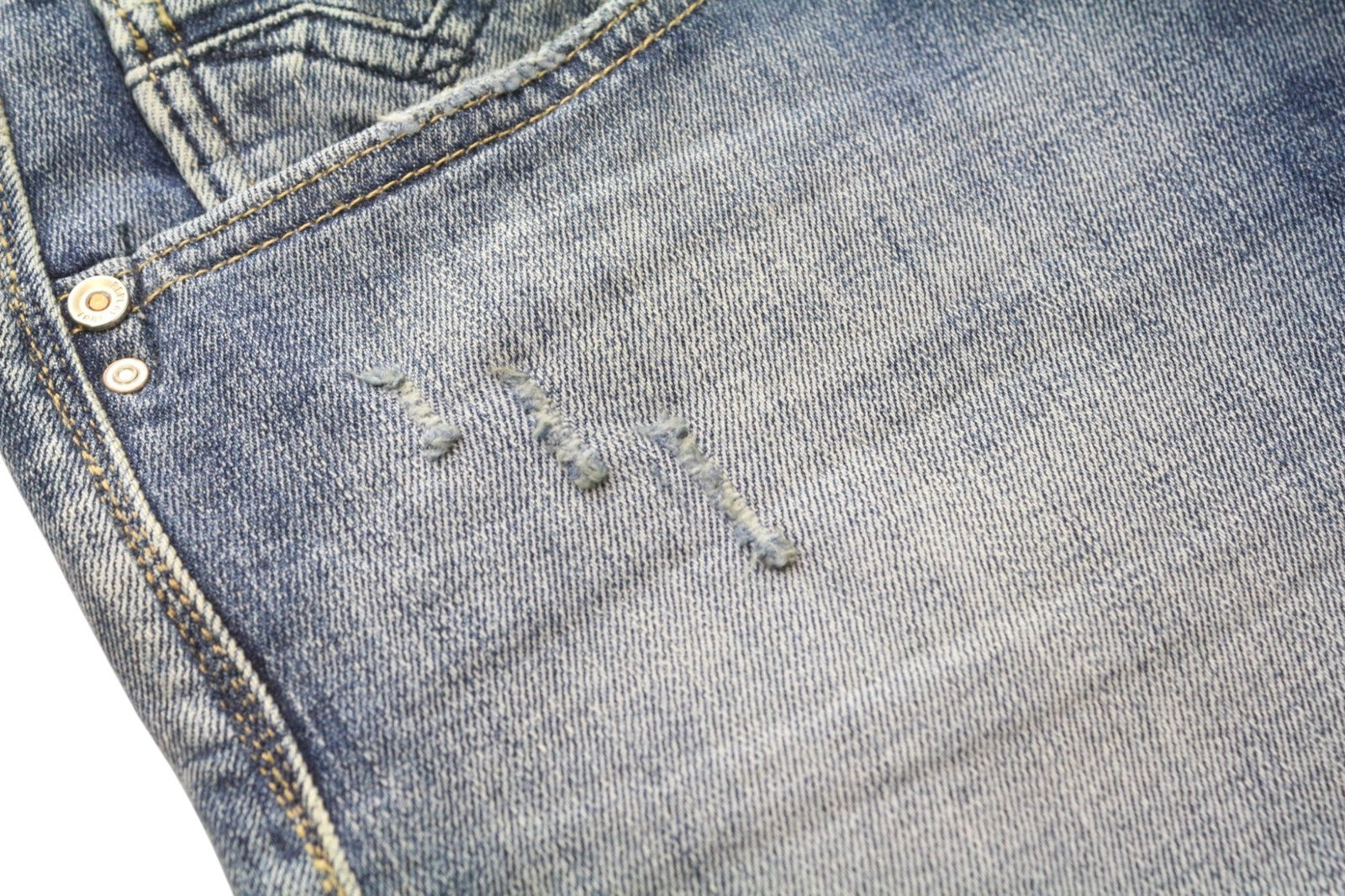 REPLAY Rob Men's Jeans W30/L34 Blue Tapered Straight Stretch Distressed Wash