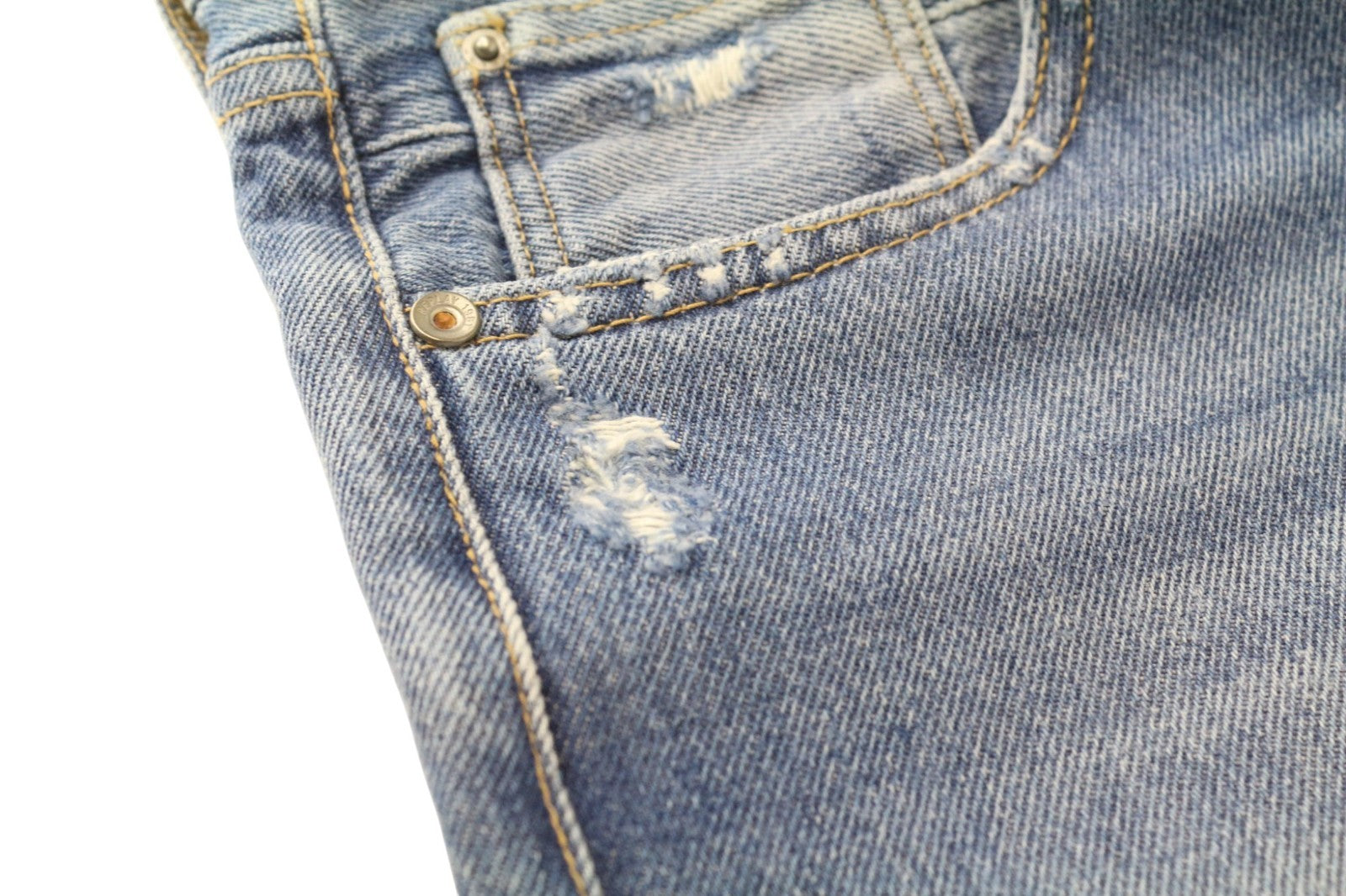 REPLAY Tinmar Men's Jeans W30/L32 Blue Non-Stretch Distressed Button Tapered