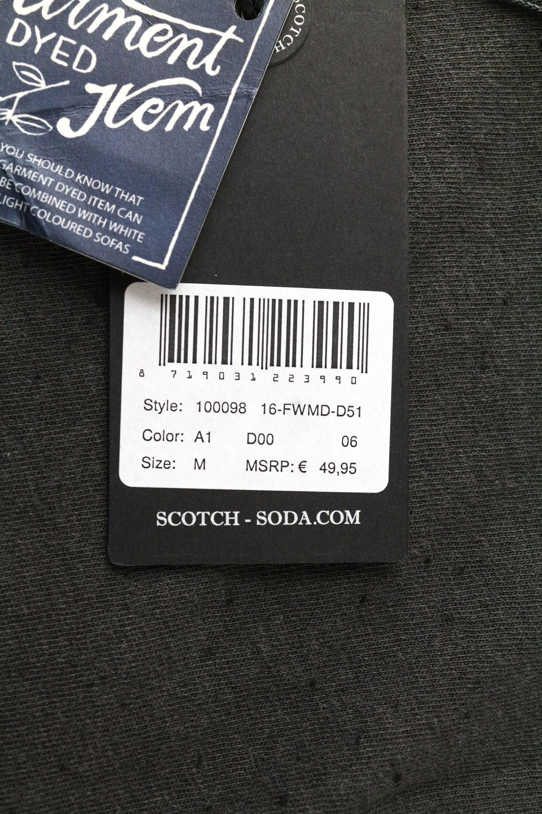 SCOTCH & SODA Men's T-Shirt M Black Cotton Crew Neck Colour Block Pattern