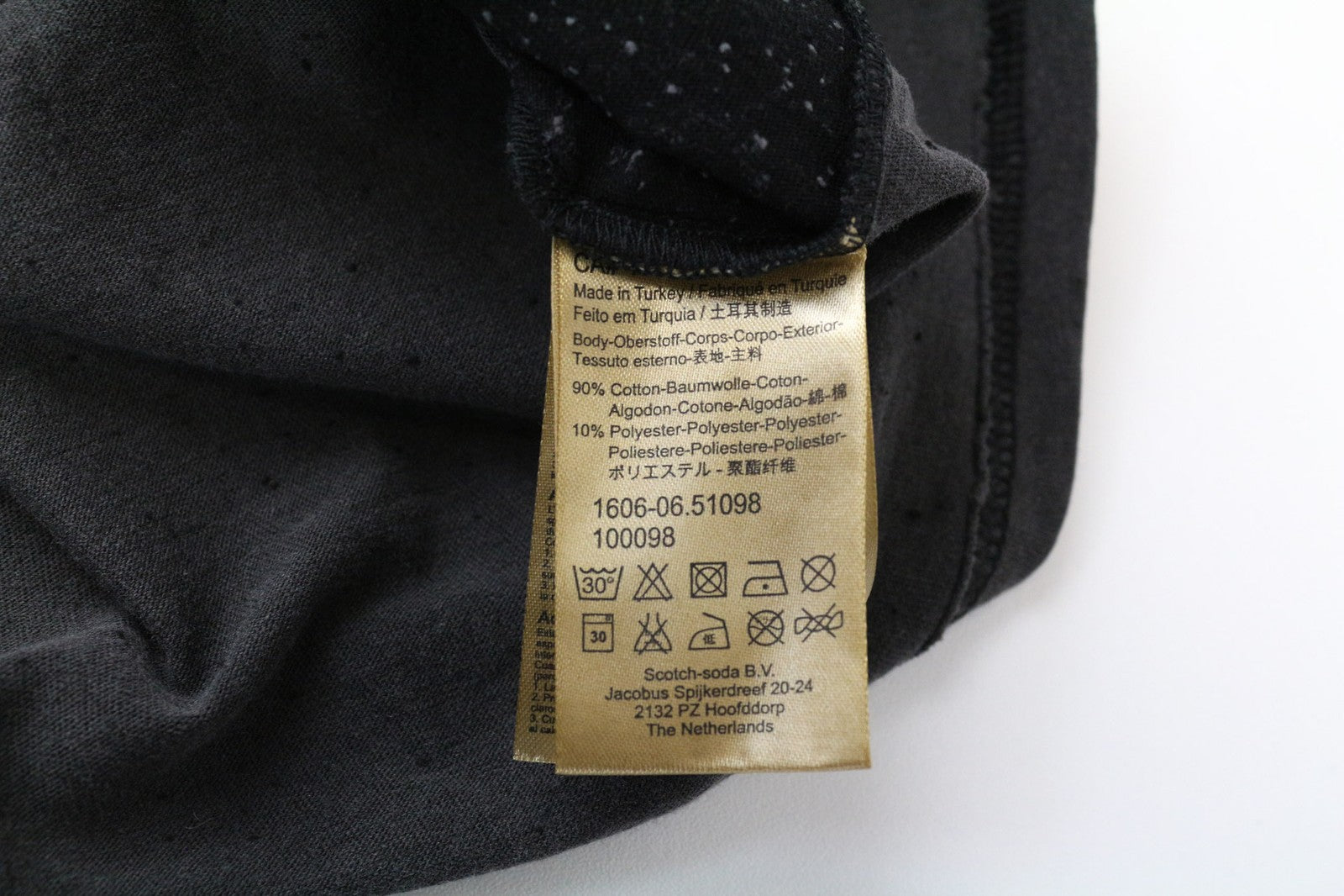 SCOTCH & SODA Men's T-Shirt M Black Cotton Crew Neck Colour Block Pattern