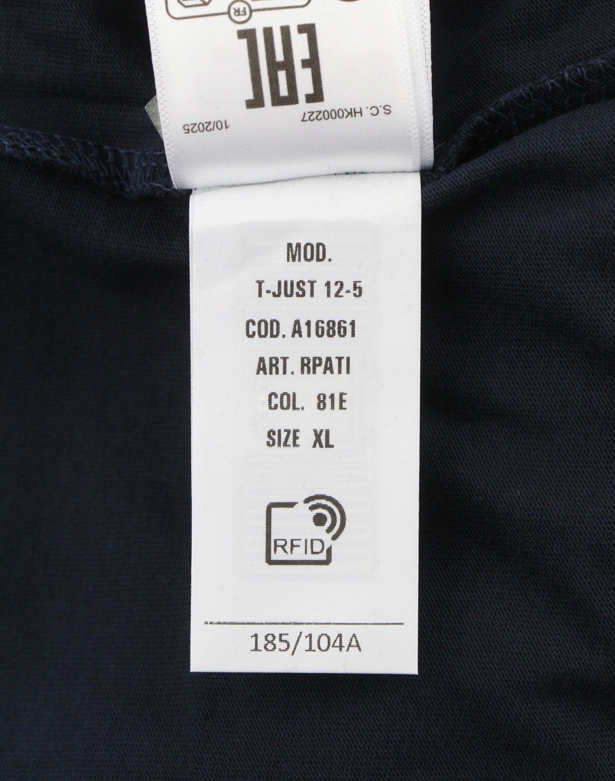 DIESEL T-Just 12-5 Men T-Shirt XL Dark Blue Cotton Tricot Short Sleeve