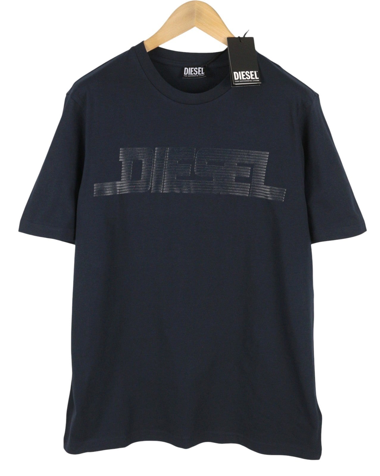 DIESEL T-Just 12-5 Men T-Shirt XL Dark Blue Cotton Tricot Short Sleeve