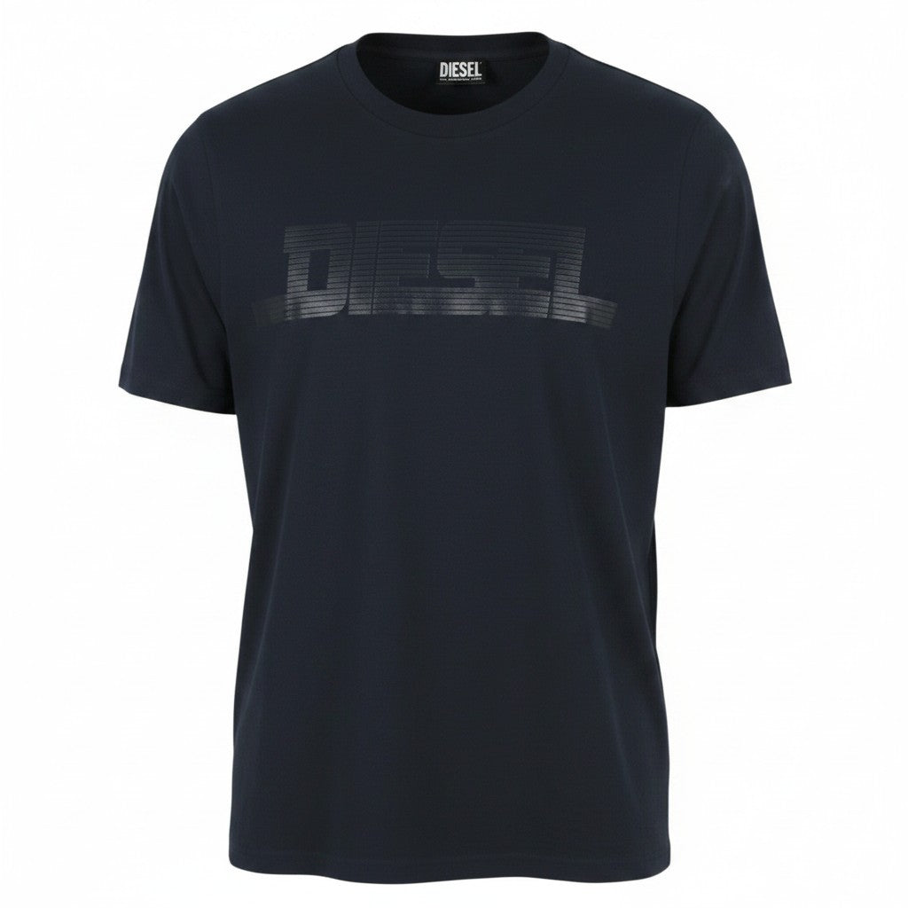 DIESEL T-Just 12-5 Men T-Shirt L Dark Blue Cotton Tricot Short Sleeve