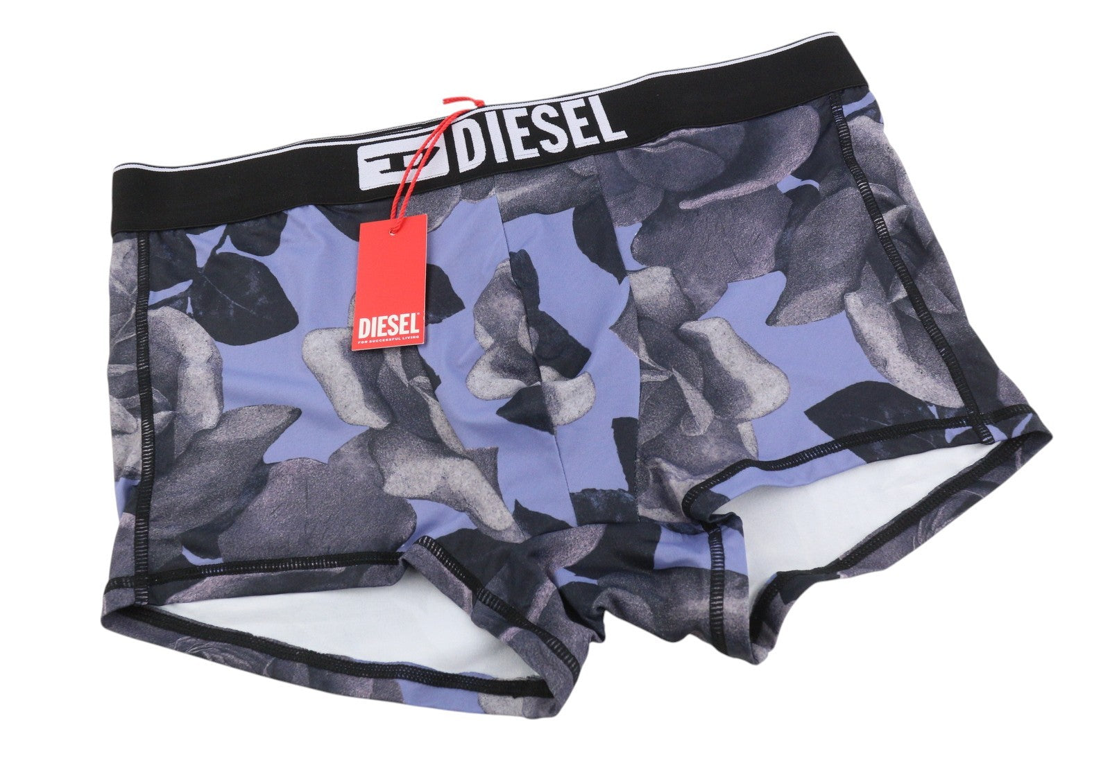 DIESEL Umbx-Damien 0HPAP Men Underwear L Blue Floral All-Over Print Boxer