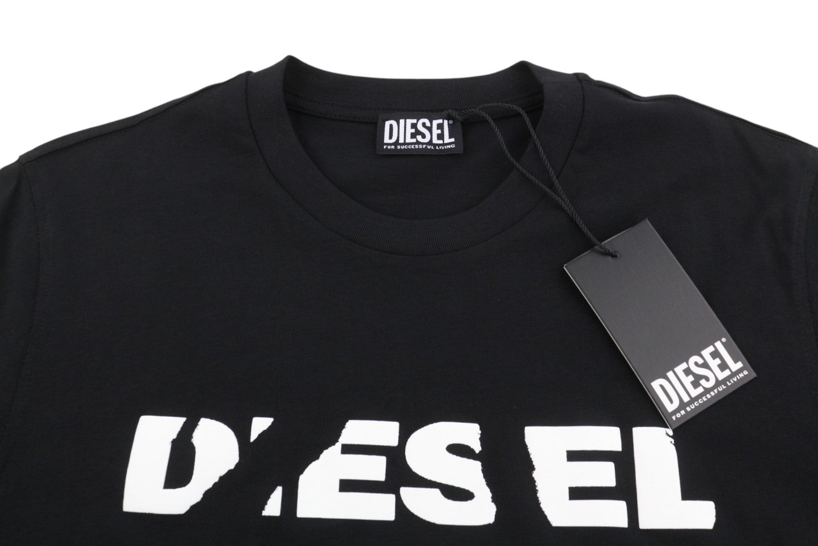 DIESEL T-Just 250232 Off Men T-Shirt L Black Cotton Tricot Short Sleeve