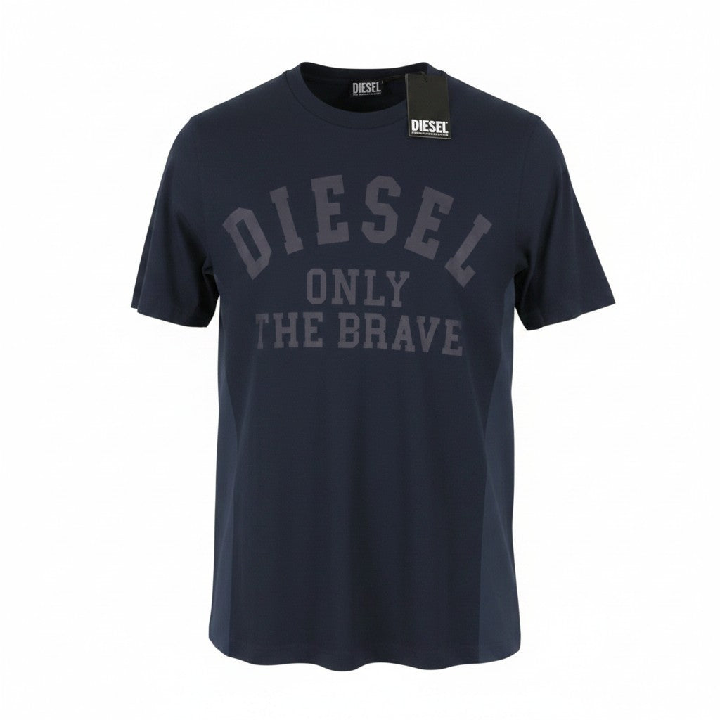 DIESEL T-Just 260141 Off Men T-Shirt 2XL Dark Blue Cotton Tricot Short Sleeve