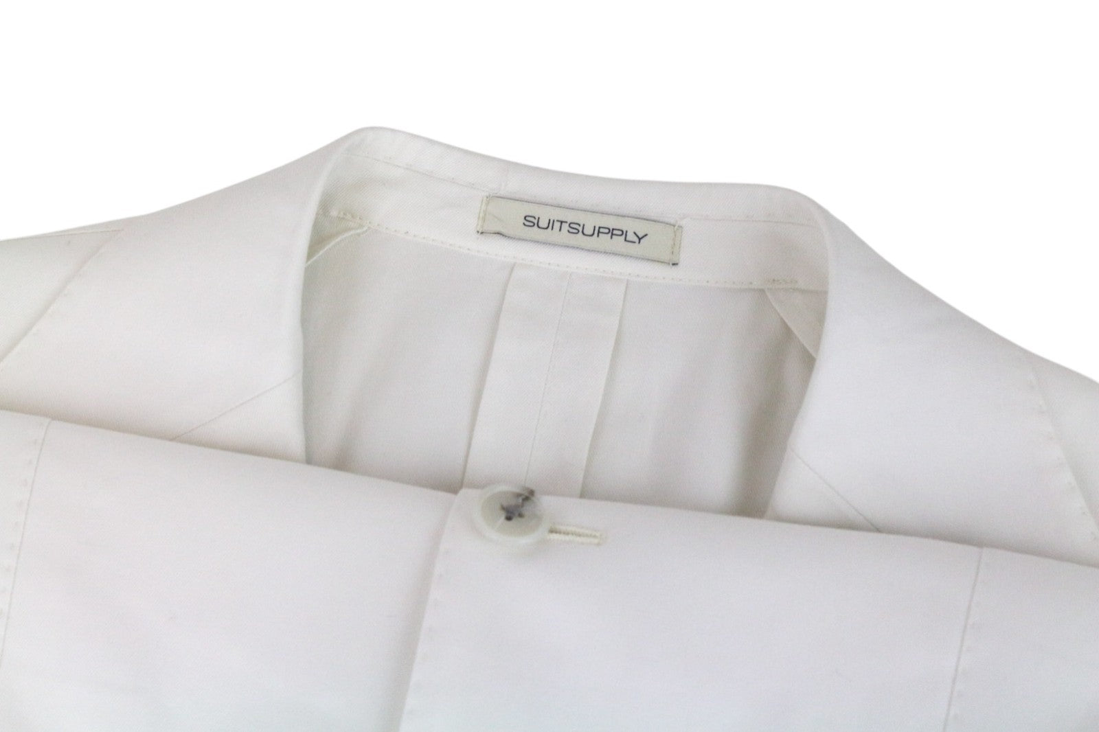 SUITSUPPLY Havana Men Suit UK38R Single-Breasted Off-White Slim Cotton 2 Piece