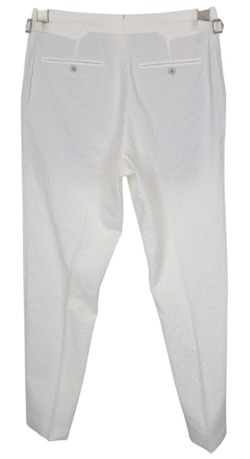 SUITSUPPLY Havana Men Suit UK34R Double-Breast White Slim Cotton Stretch 2Piece