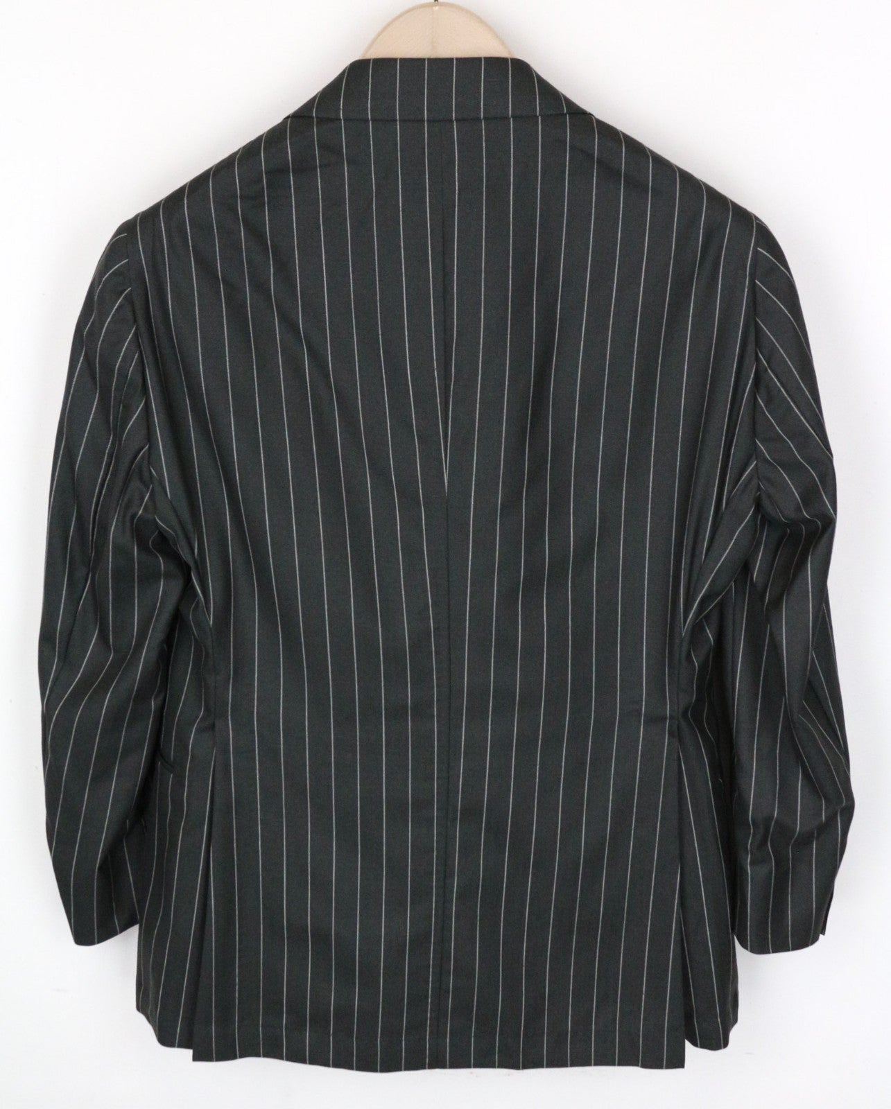 SUITSUPPLY La Spalla Women Blazer UK36S Green Wool Silk Striped Double-Breasted