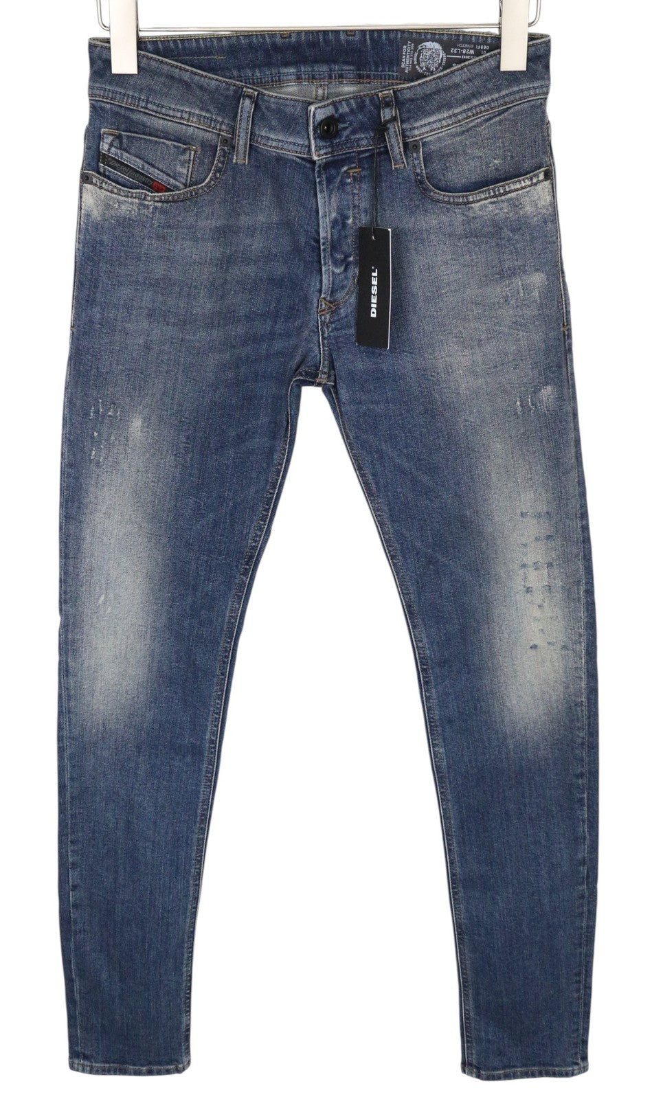 DIESEL Sleenker 069FI Men Jeans W28/L32 Slim Skinny Fit Blue Cotton Stretch