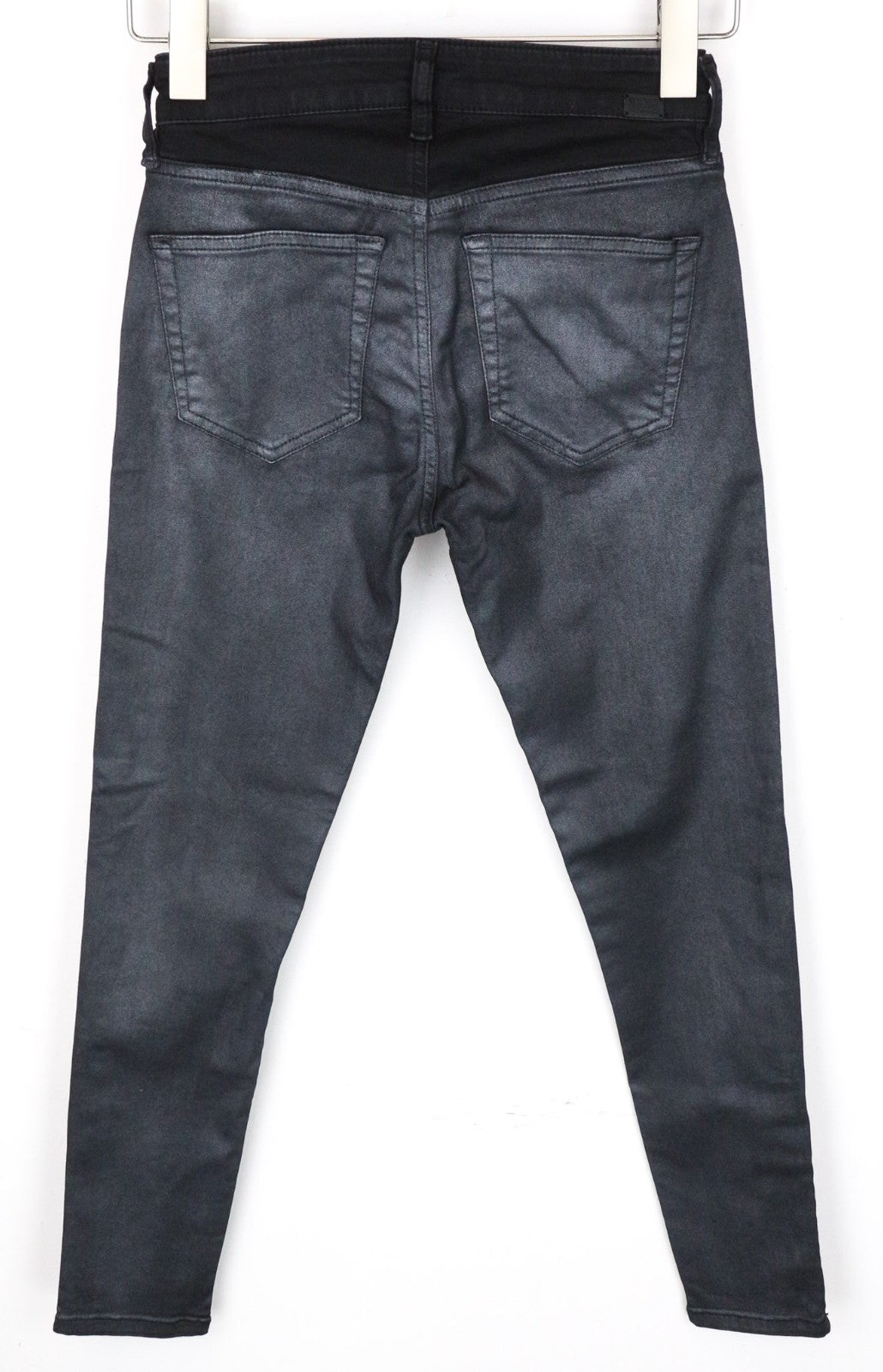 DIESEL Slandy-Zip 069GF Women Jeans W25/L30 Super Skinny Grey Stretch Coated