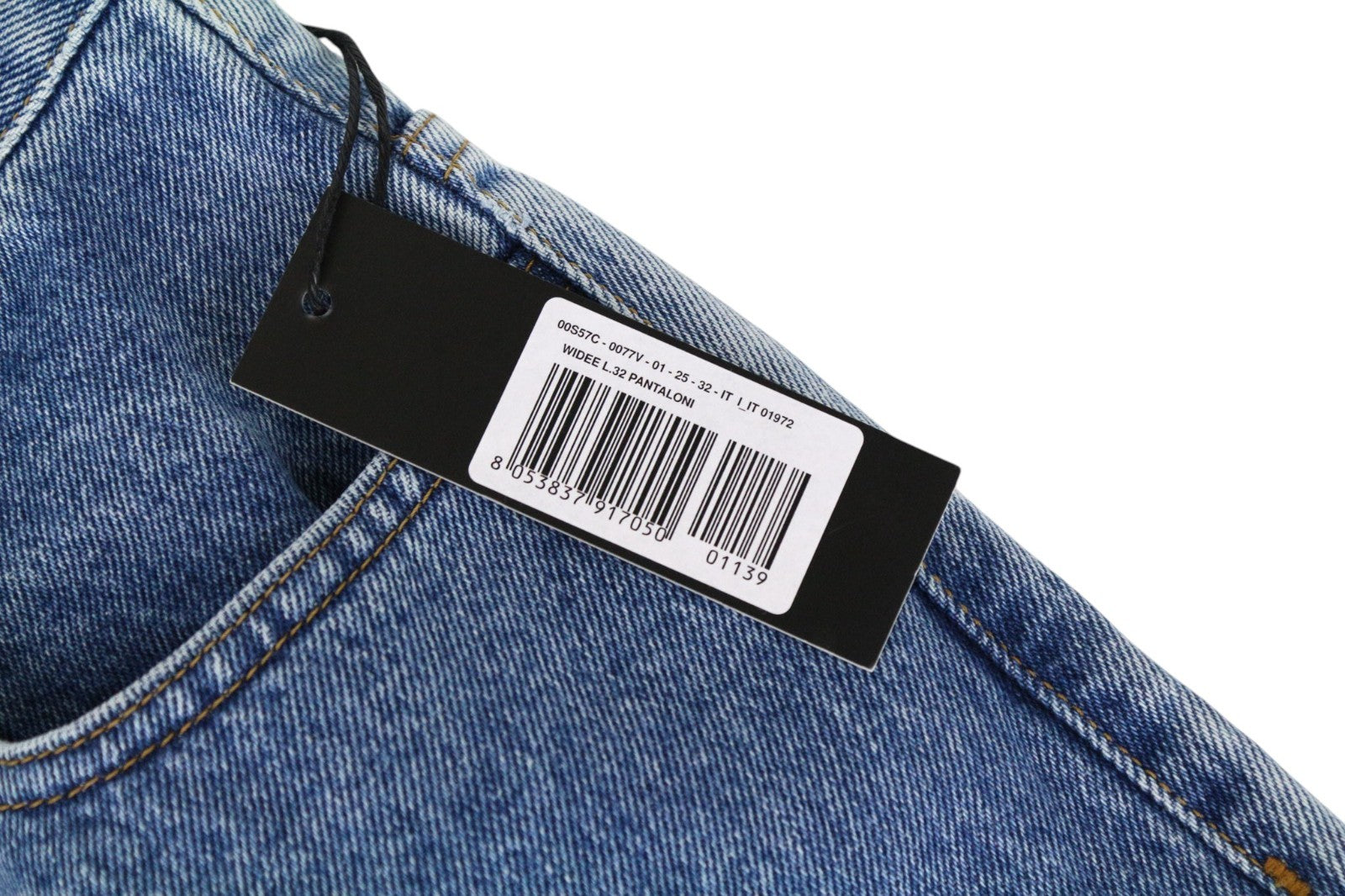DIESEL Widee 0077V Women Jeans W25/L32 Straight Fit Washed Blue Pure Cotton