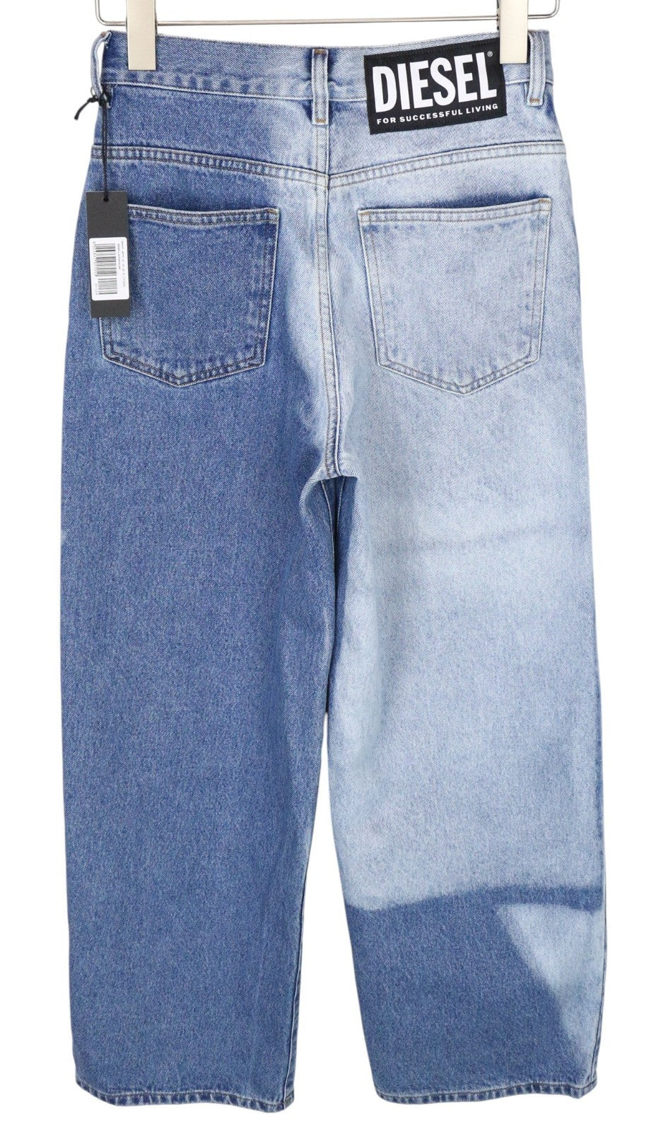DIESEL Widee 0077V Women Jeans W25/L32 Straight Fit Washed Blue Pure Cotton