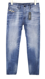 DIESEL D-Bazer 084DD Men Jeans W29/L34 Blue Stretch Tapered Cut Distressed
