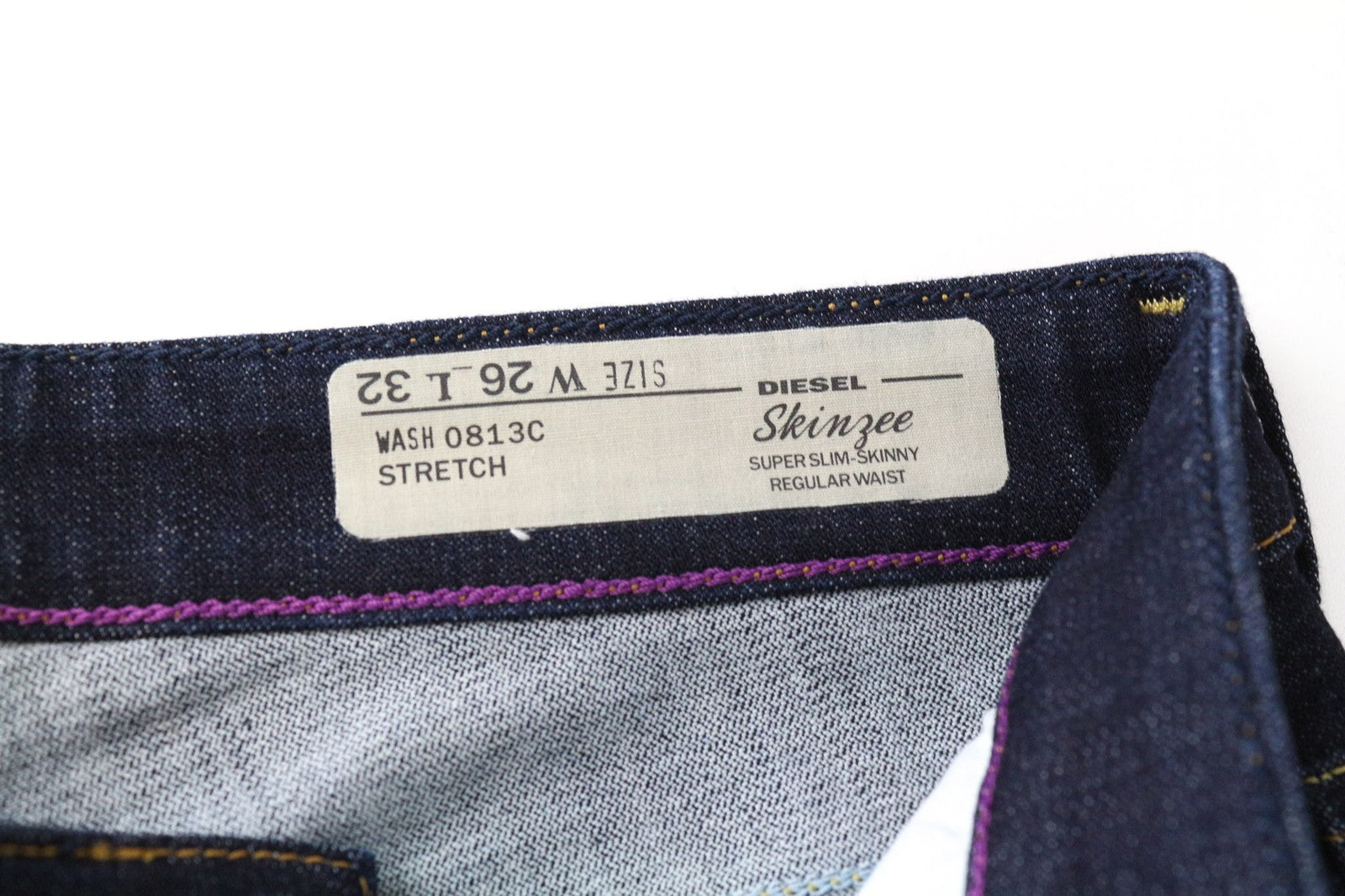 DIESEL Skinzee 0813C Women Jeans W26/L32 Blue Stretch Super Slim Skinny Fit