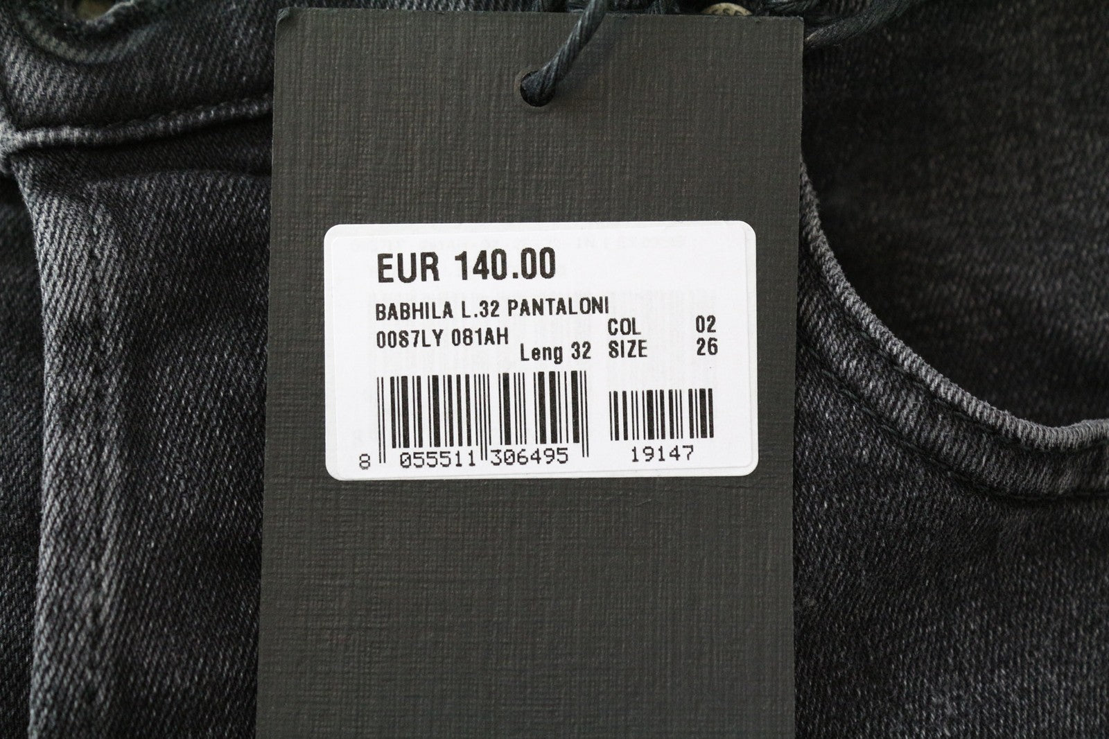 DIESEL Babhila 081AH Women Jeans W26/L32 Dark Grey Stretch Slim Skinny Buttoned