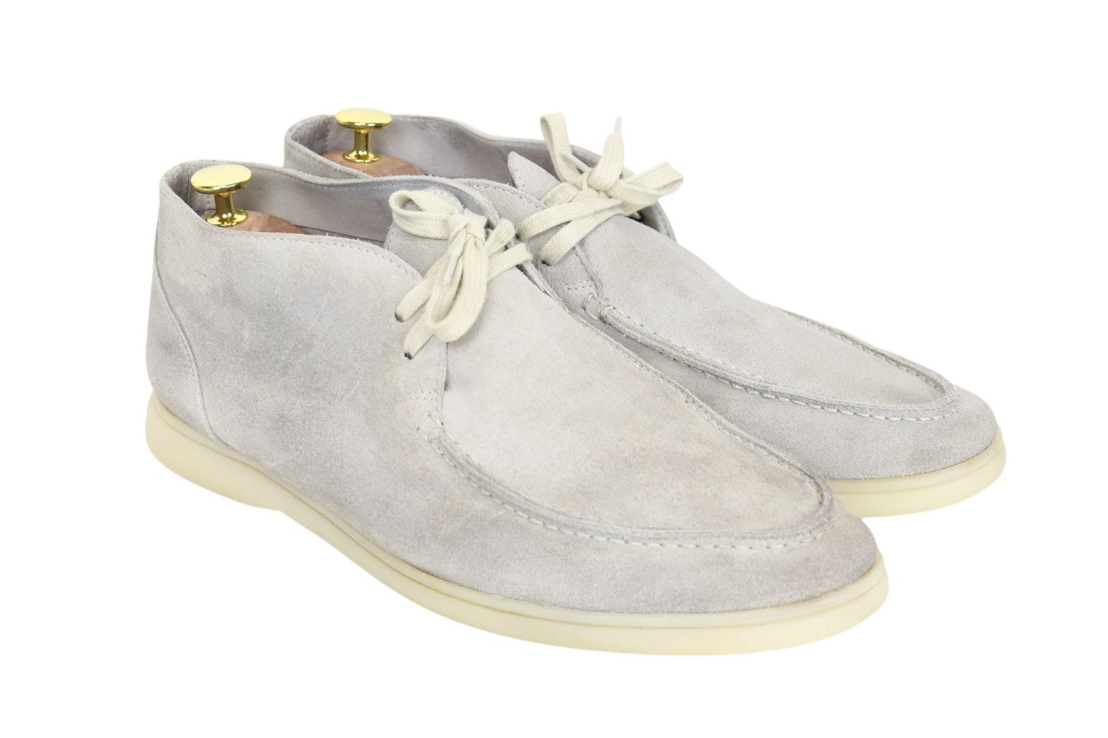 SUITSUPPLY Men Casual Shoes EU43 Beige Leather Suede Chukka High-Top Lace Up