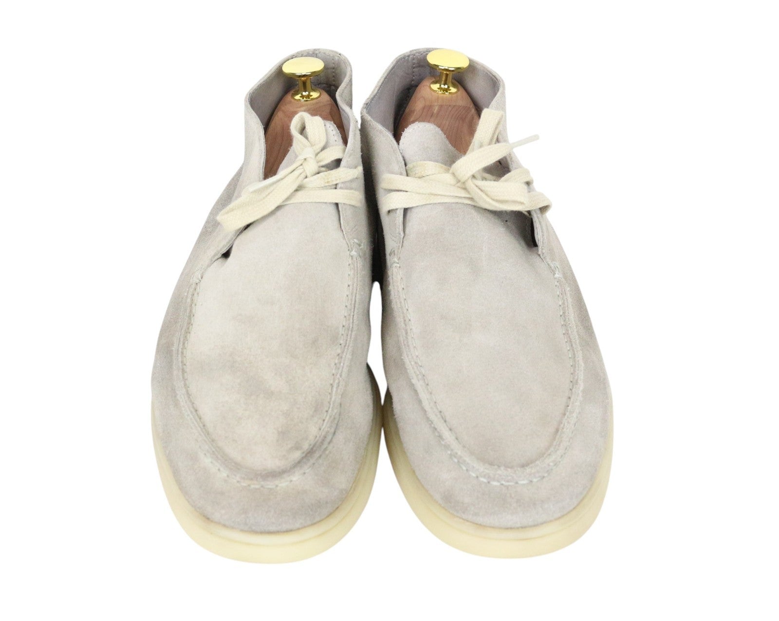 SUITSUPPLY Men Casual Shoes EU43 Beige Leather Suede Chukka High-Top Lace Up