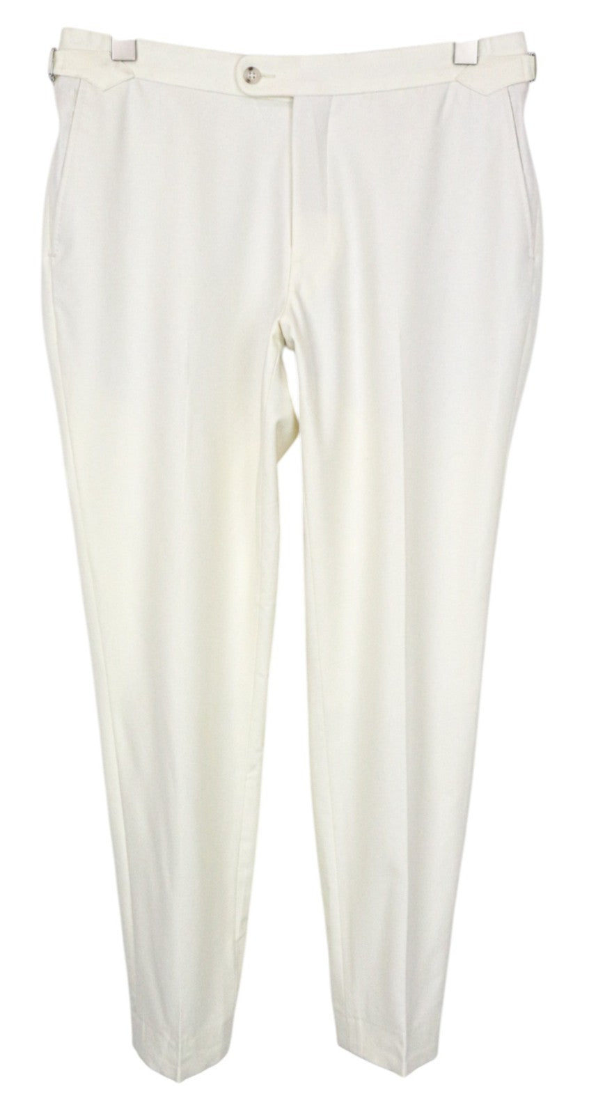 SUITSUPPLY Havana Jetted Men Suit UK38R Woollen Flannel Off-White 2-Piece Slim