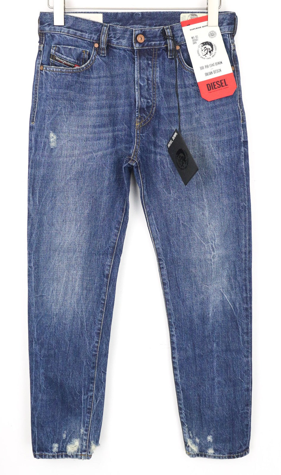 DIESEL Mharky 080AG Men Jeans W29/L32 Distressed Blue Slim Skinny Non-Stretch