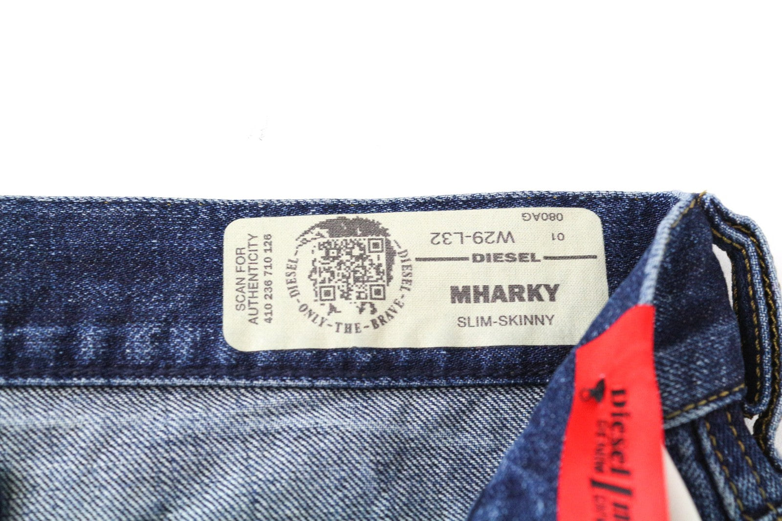 DIESEL Mharky 080AG Men Jeans W29/L32 Distressed Blue Slim Skinny Non-Stretch