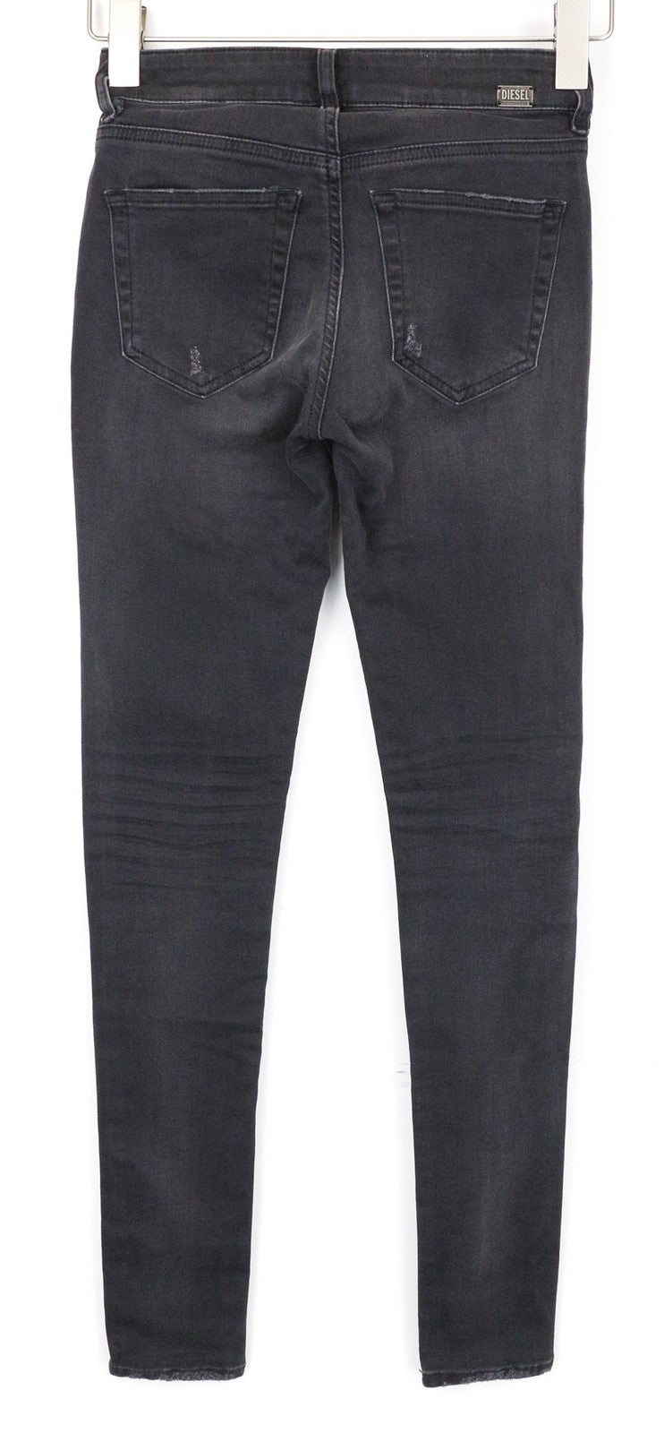 DIESEL Slandy 069GI Women Jeans W24/L32 Grey Super Slim Skinny Girls Distress