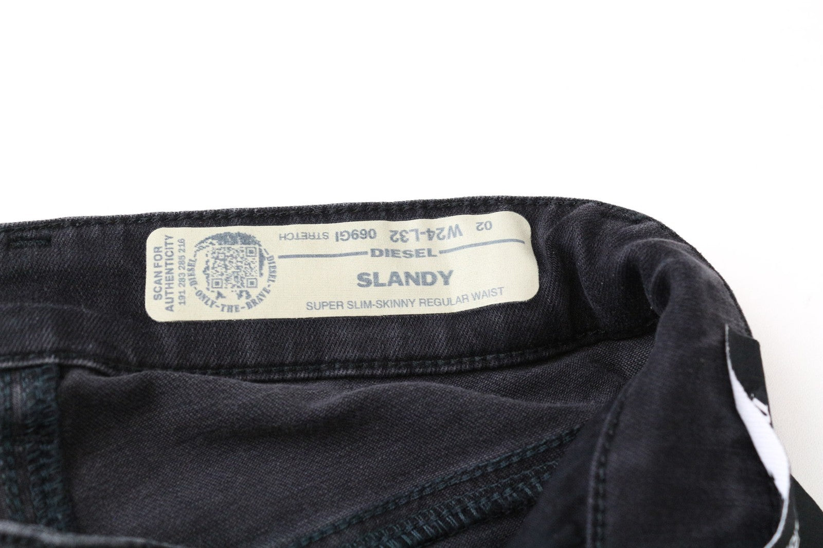 DIESEL Slandy 069GI Women Jeans W24/L32 Grey Super Slim Skinny Girls Distress