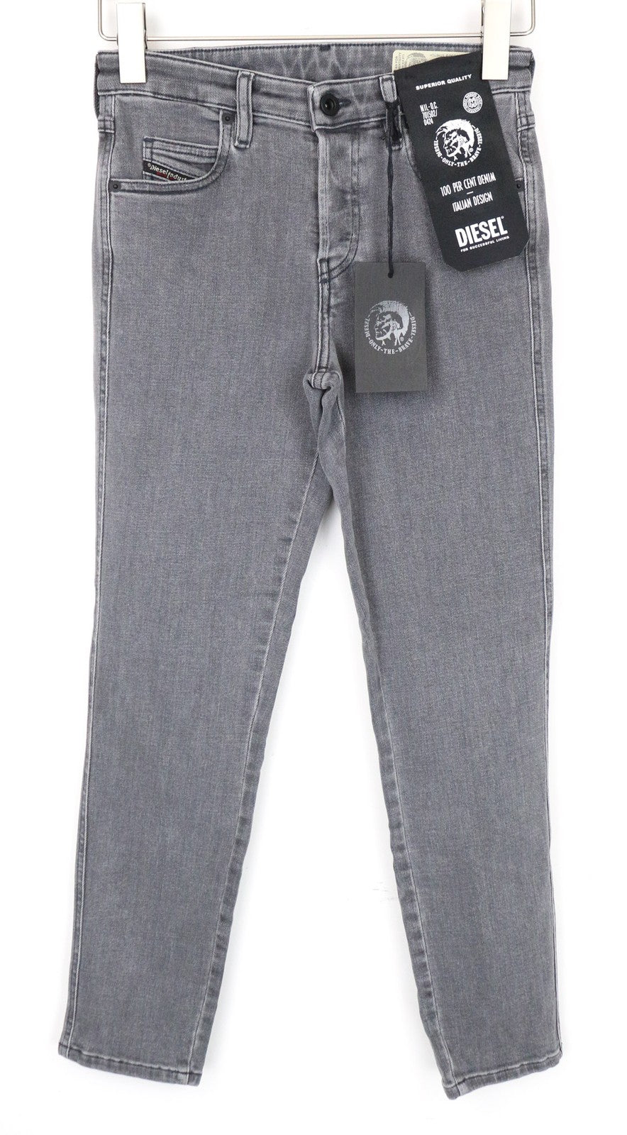 DIESEL Babhila 0890S Women Jeans W25/L30 Buttoned Grey Slim Skinny Fit Stretch