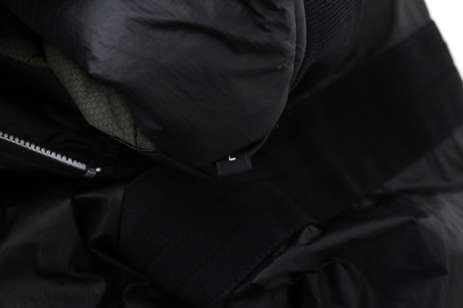 REPLAY Men Jacket L Mid-Length Black Bomber Classic Lined Patched Logo Ribbing