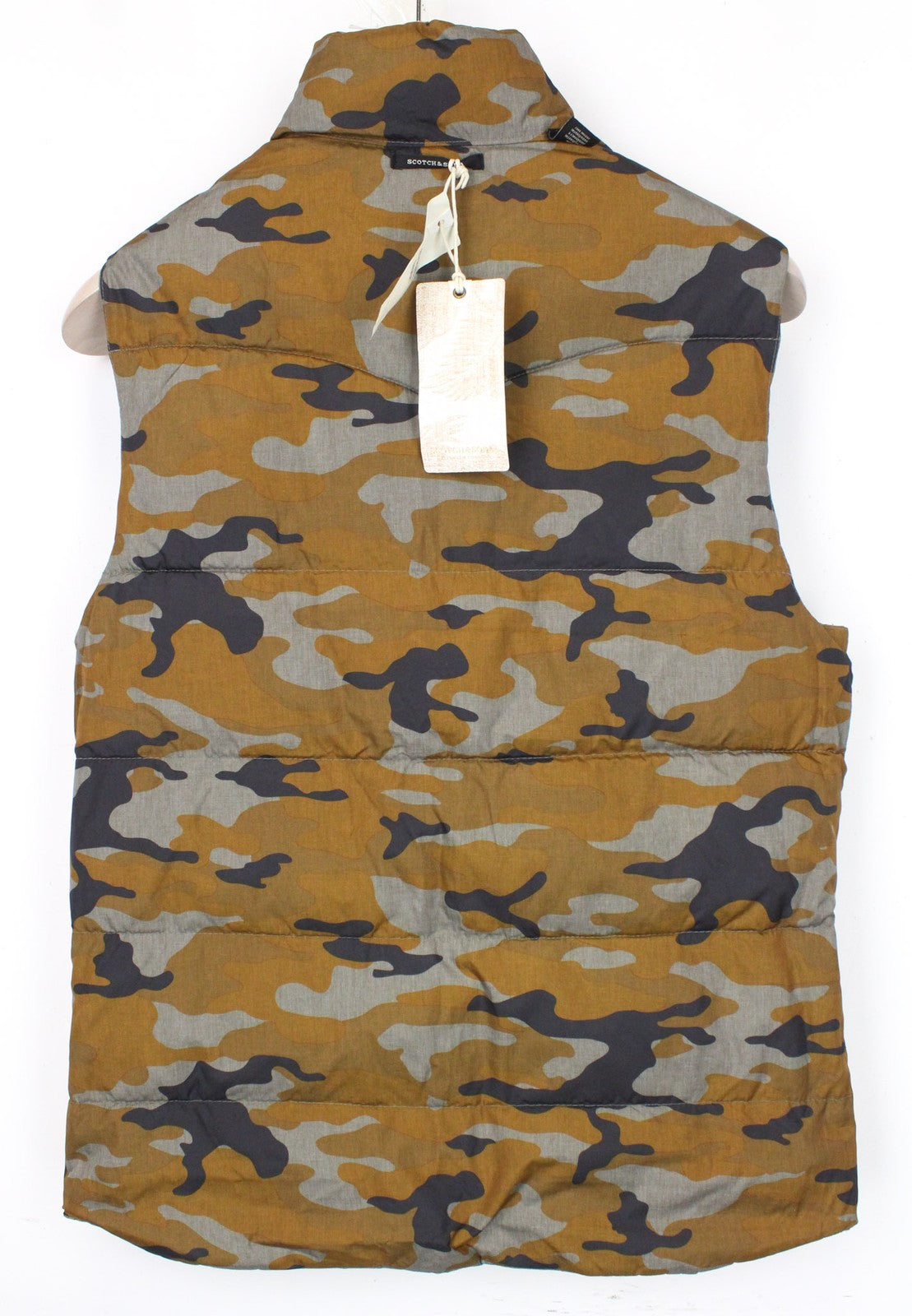 SCOTCH & SODA Men Vest S Green Camouflage Print Reversible Classic High Neck