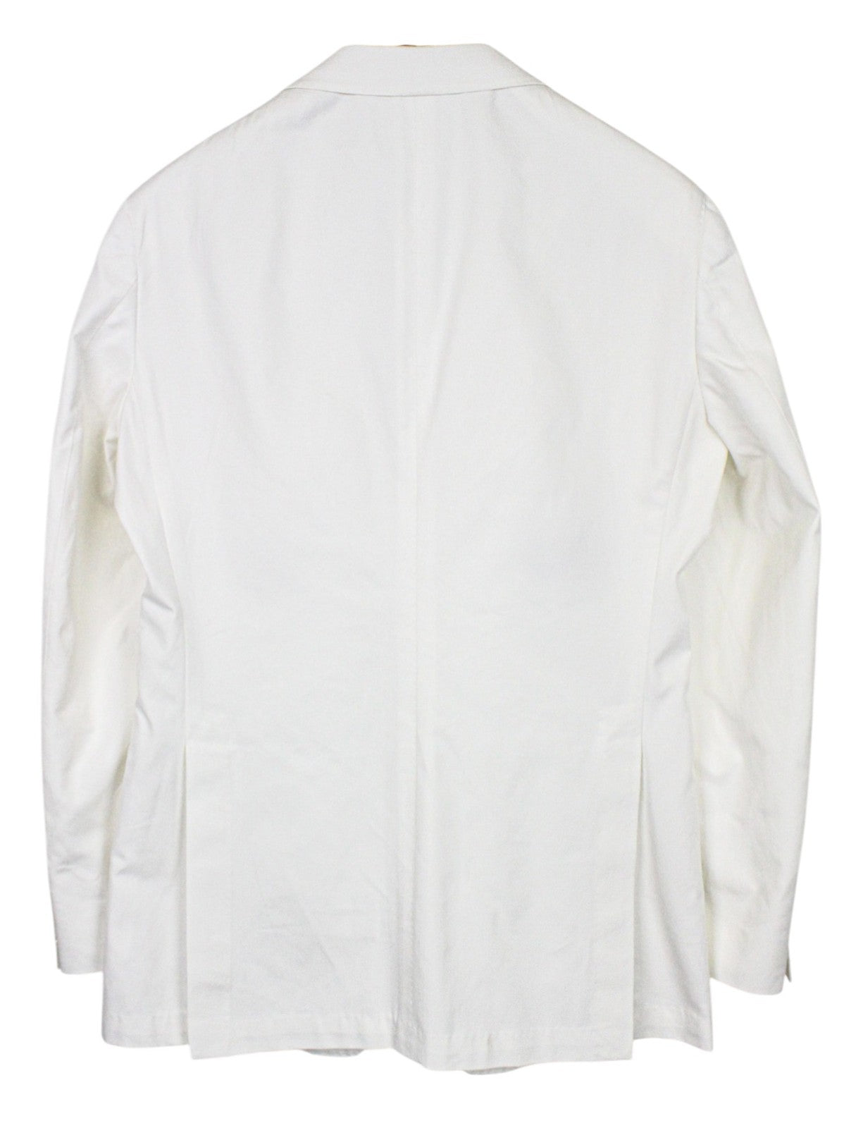 SUITSUPPLY Havana Jetted Men Suit UK38R Pure Cotton White Slim 2-Piece Unlined
