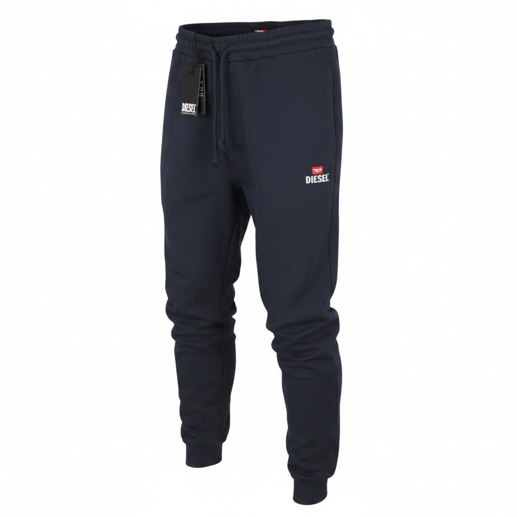 DIESEL P-Tary New D Logo Men Trousers 2XL Dark Blue Drawstring Waist Sweatpants