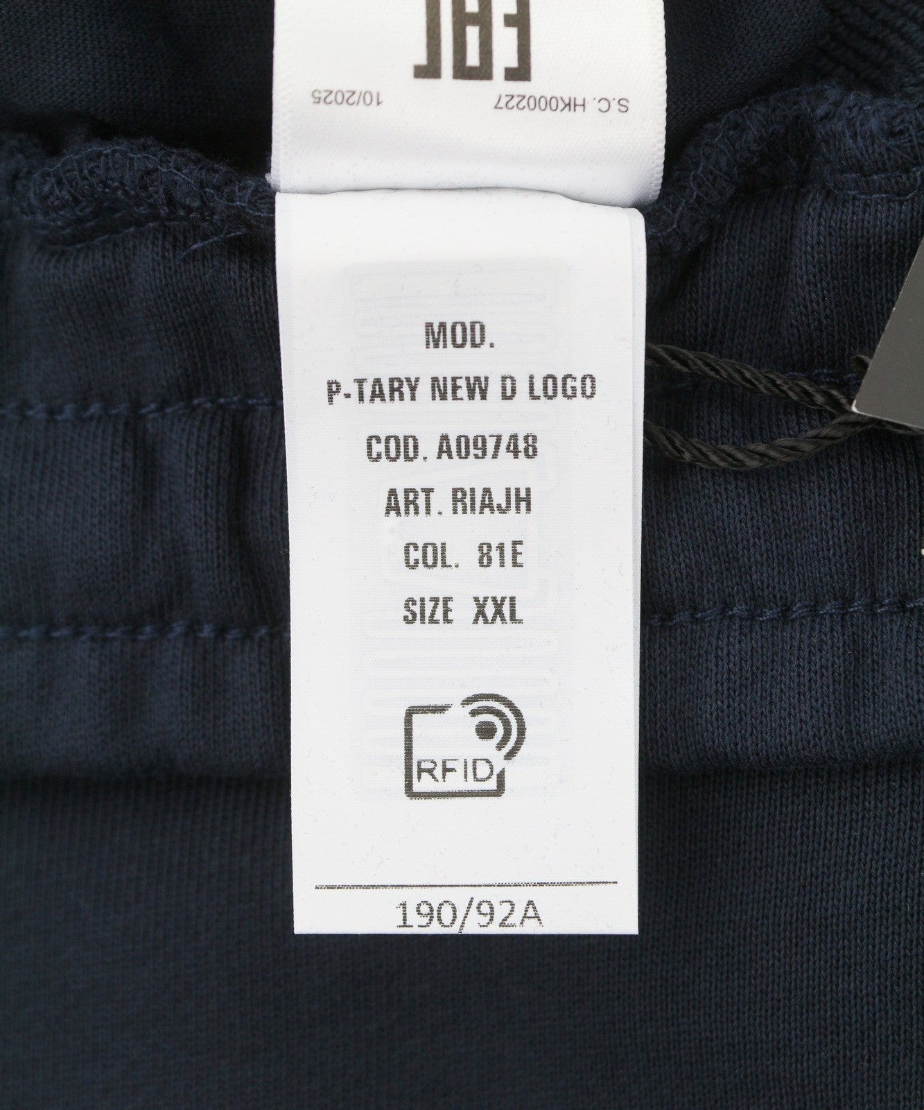 DIESEL P-Tary New D Logo Men Trousers 2XL Dark Blue Drawstring Waist Sweatpants
