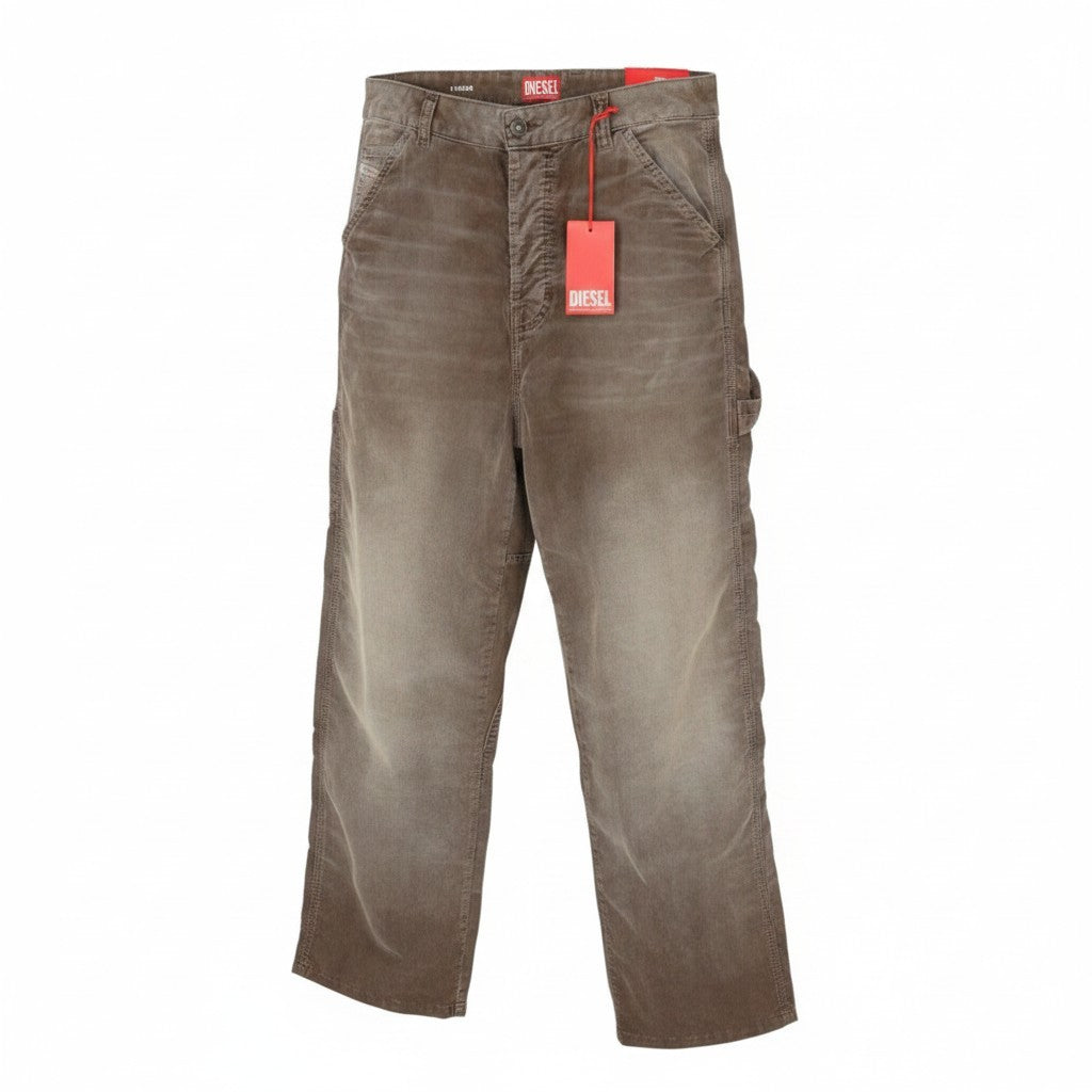 DIESEL D-Livery 068JF Men Trousers W32/L32 Loose Straight Leg Corduroy RRP275