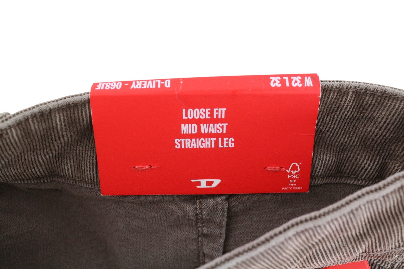 DIESEL D-Livery 068JF Men Trousers W32/L32 Loose Straight Leg Corduroy RRP275