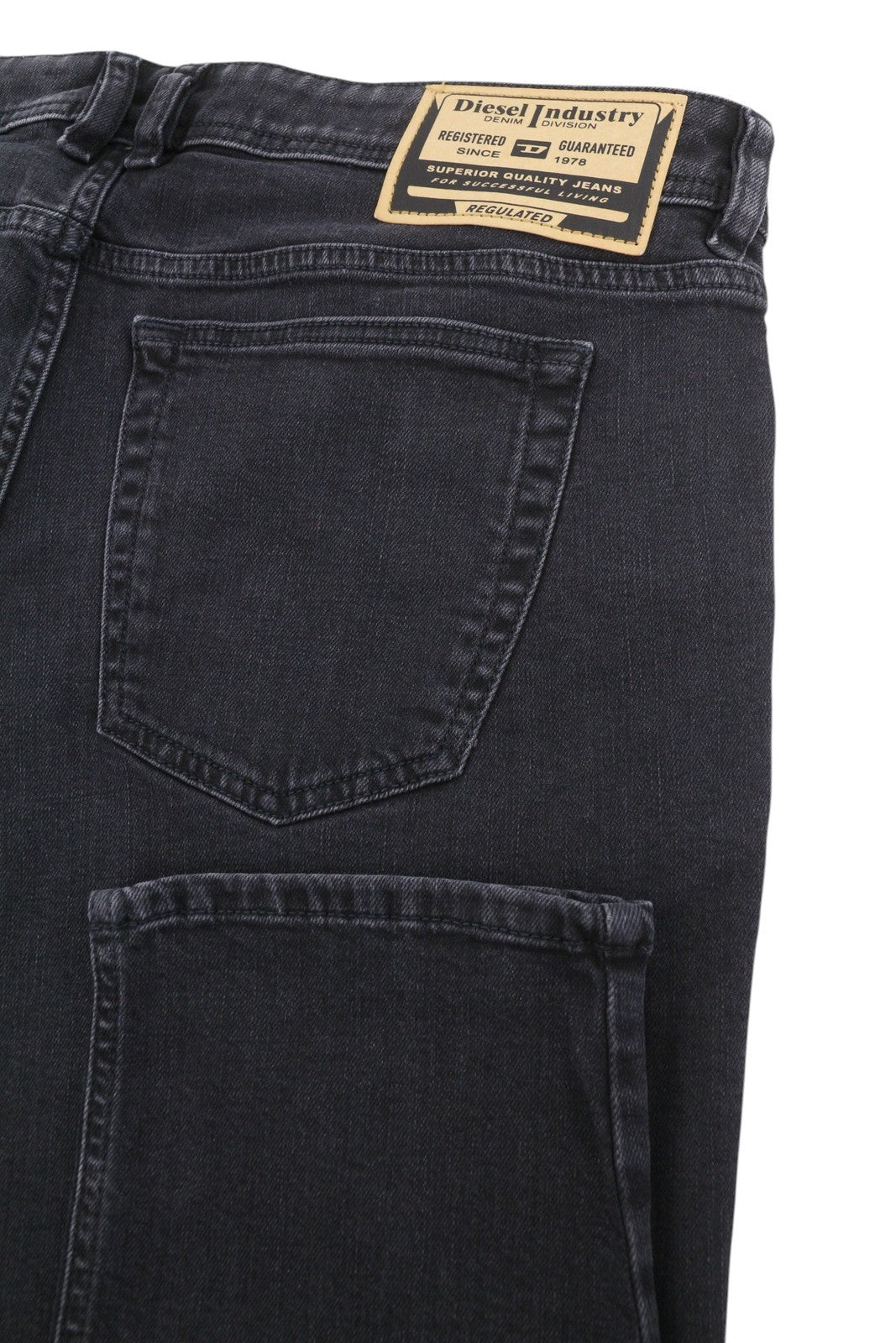 DIESEL Sleenker-R R16G9 Men Jeans W32/L30 Black Whiskers Faded Skinny RRP150