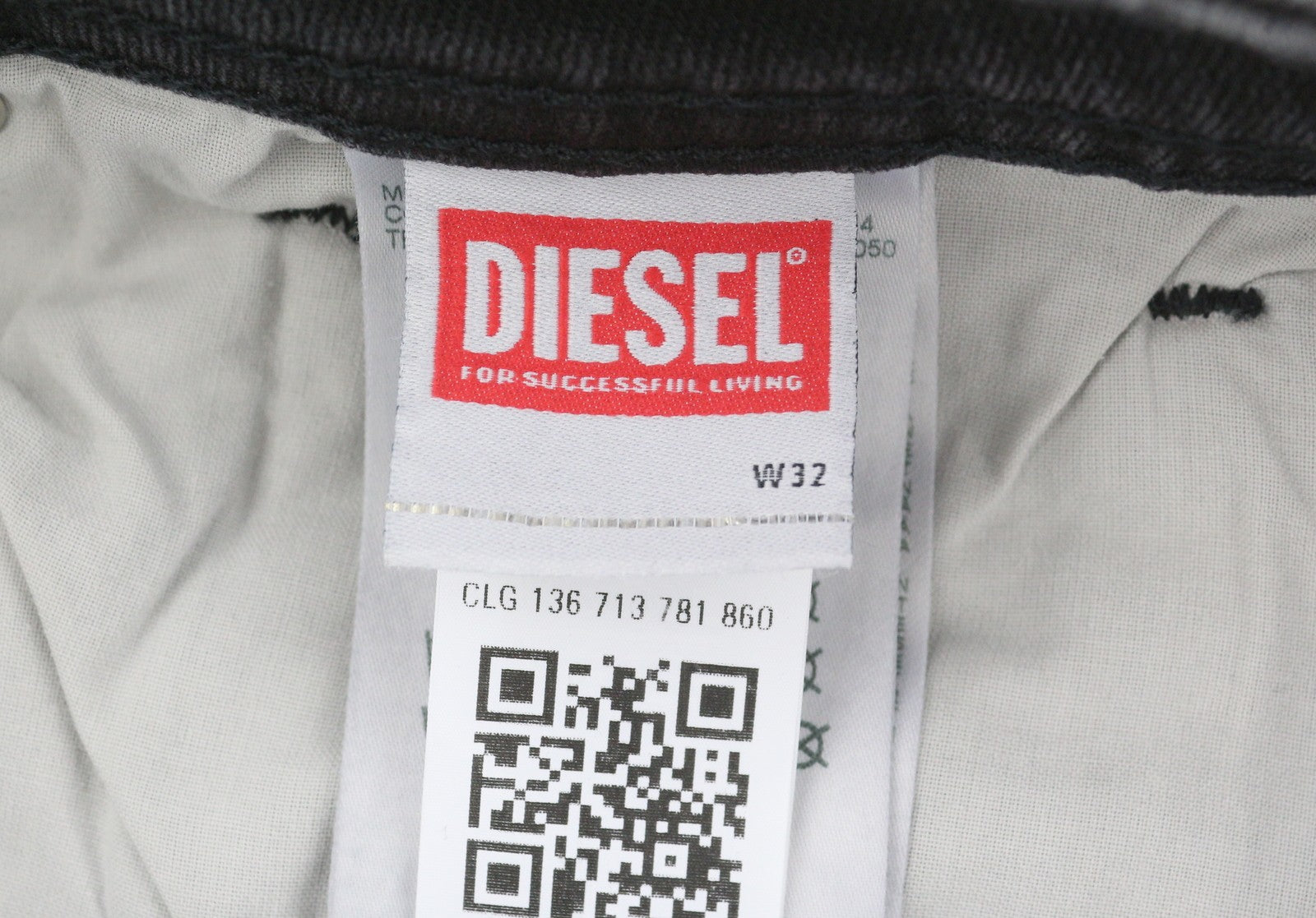 DIESEL Sleenker-R R16G9 Men Jeans W32/L30 Black Whiskers Faded Skinny RRP150