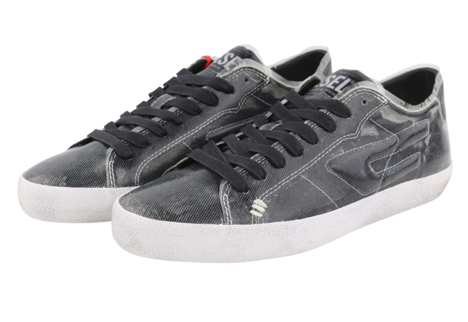 DIESEL S-Leroji Low Men Sneakers EU44 Black Canvas With TPU Overlay RRP270
