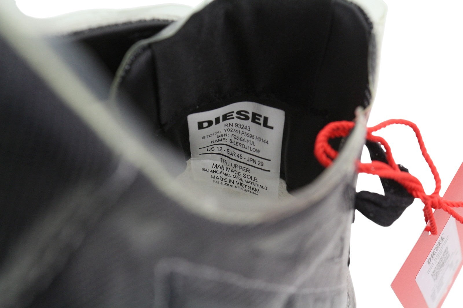 DIESEL S-Leroji Low Men Sneakers EU45 Black Canvas With TPU Overlay RRP270