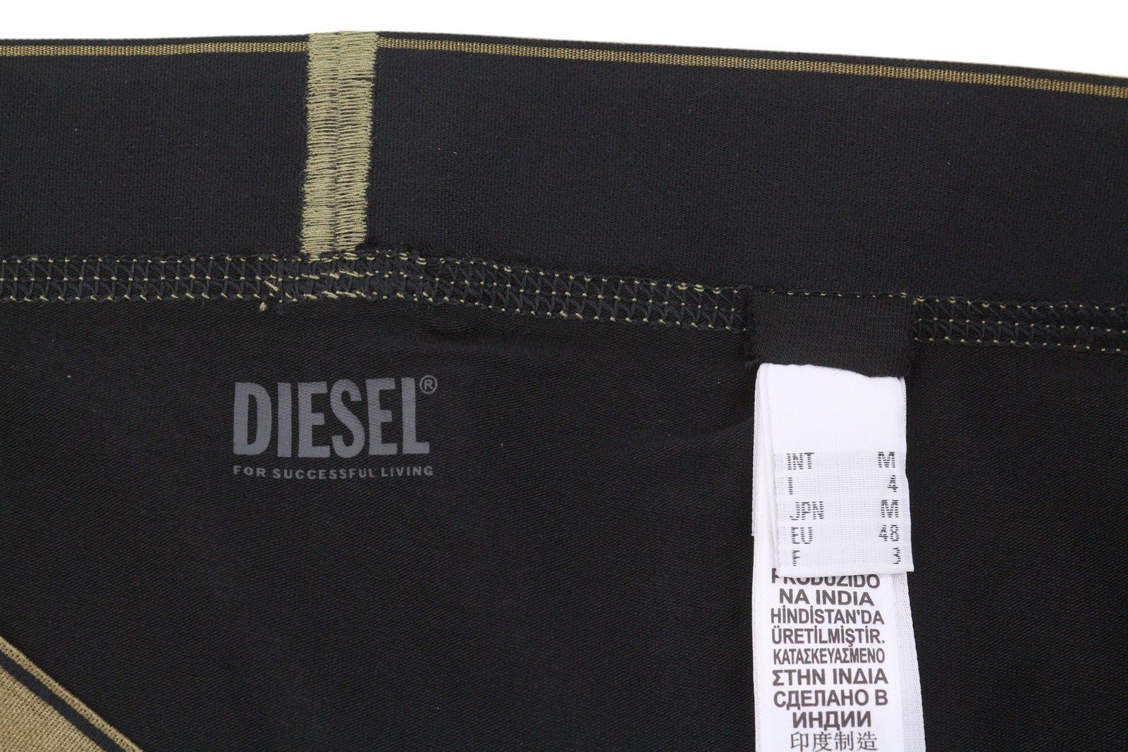 DIESEL Damien-Gft-2Pack Men Underwear M Black Elastic Waist Trunk Boxers