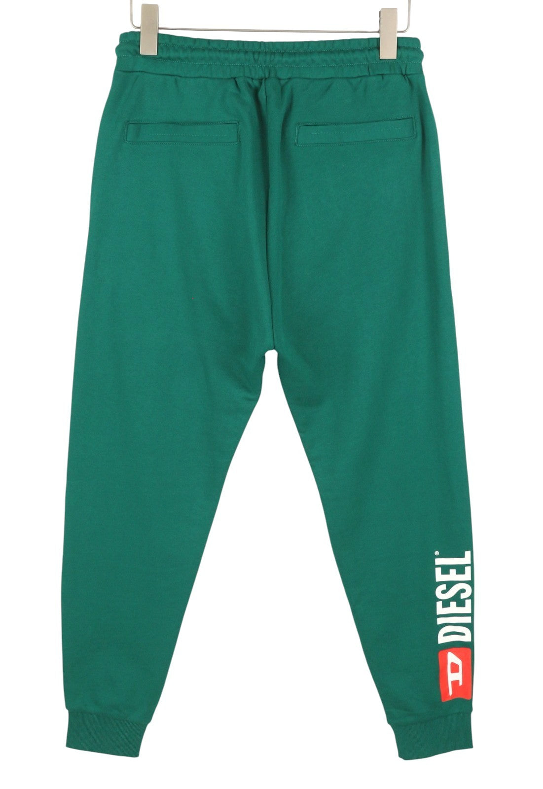 DIESEL P-Tary New D Logo Men Trousers XL Green Drawstring Waist Sweatpants