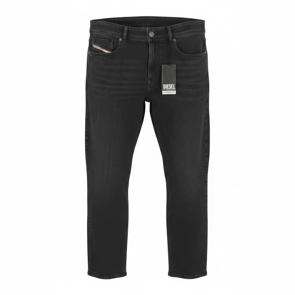 DIESEL Sleenker-R R16G9 Men Jeans W34/L30 Black Whiskers Faded Skinny RRP150