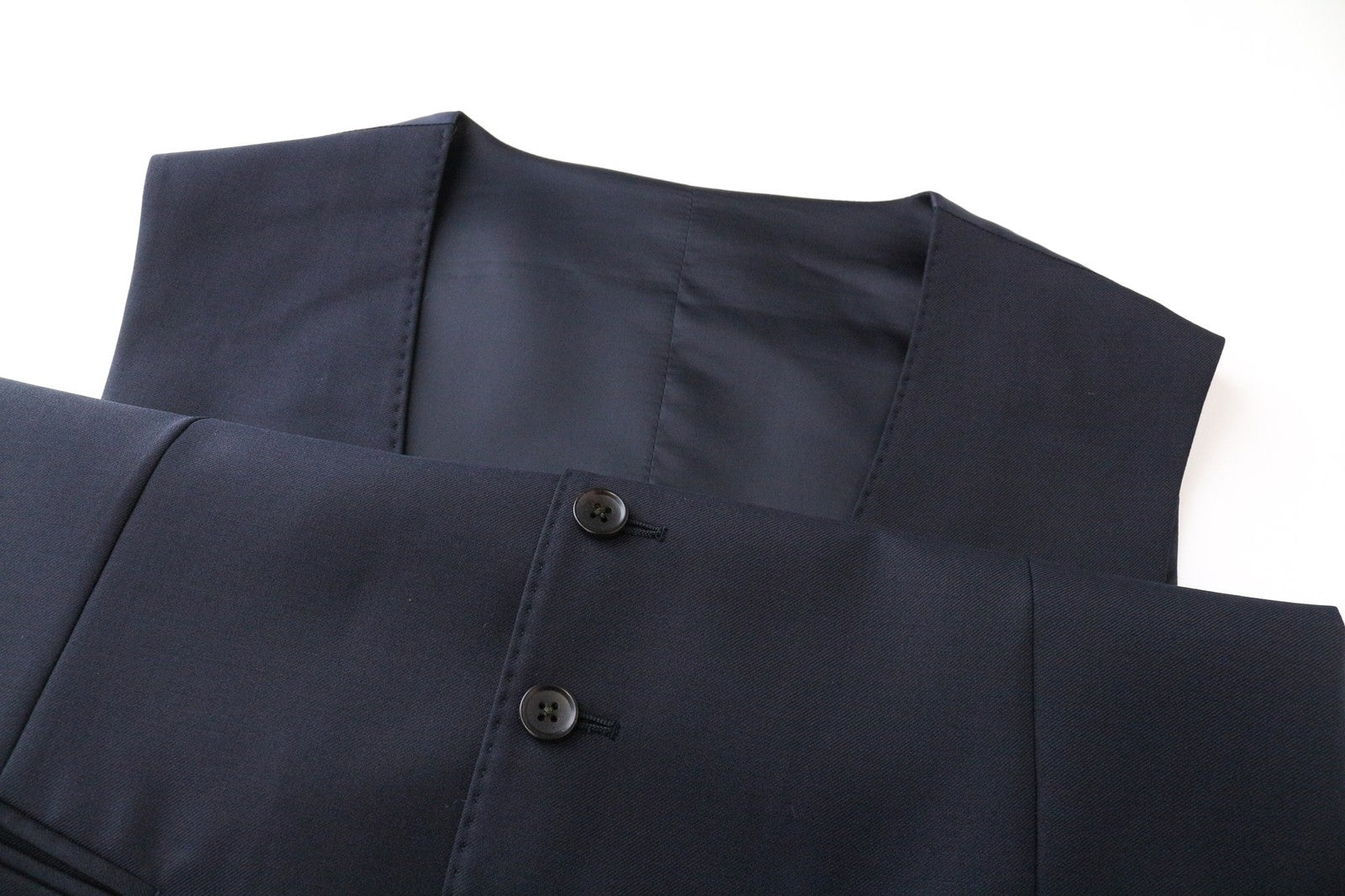 SUITSUPPLY Ferrara Men's Waistcoat UK40R Pure Wool Navy Blue Slim Fit Vest