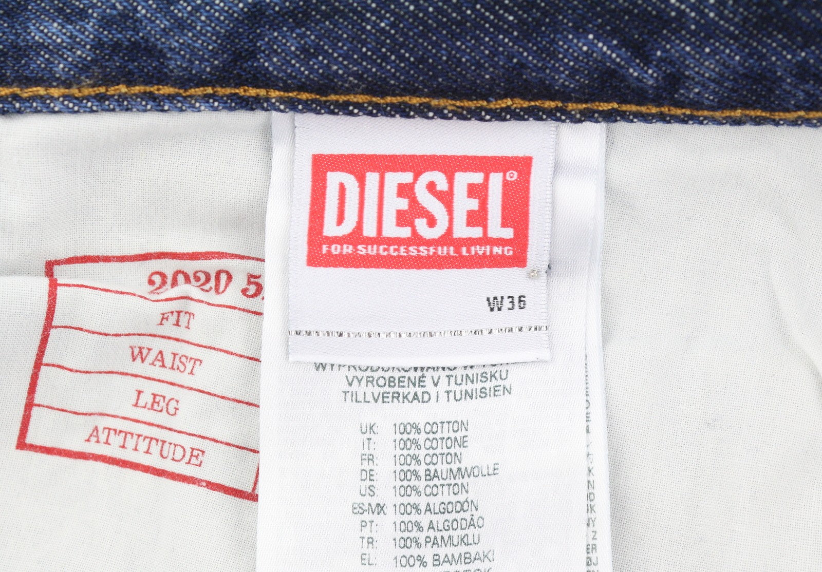 DIESEL 2020 D-Viker 09C03 Men Jeans W36/L32 Blue Faded Regular Straight RRP160