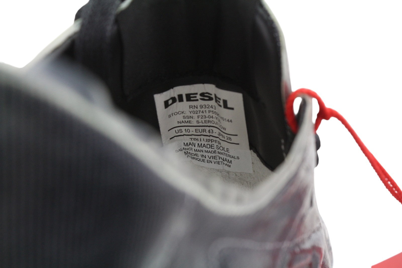 DIESEL S-Leroji Low Men Sneakers EU43 Black Canvas With TPU Overlay RRP270