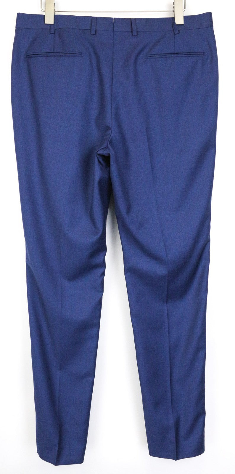 SUITSUPPLY Brescia Men's Trousers UK38R Blue Pure Wool Pleated Slim Cut Pants
