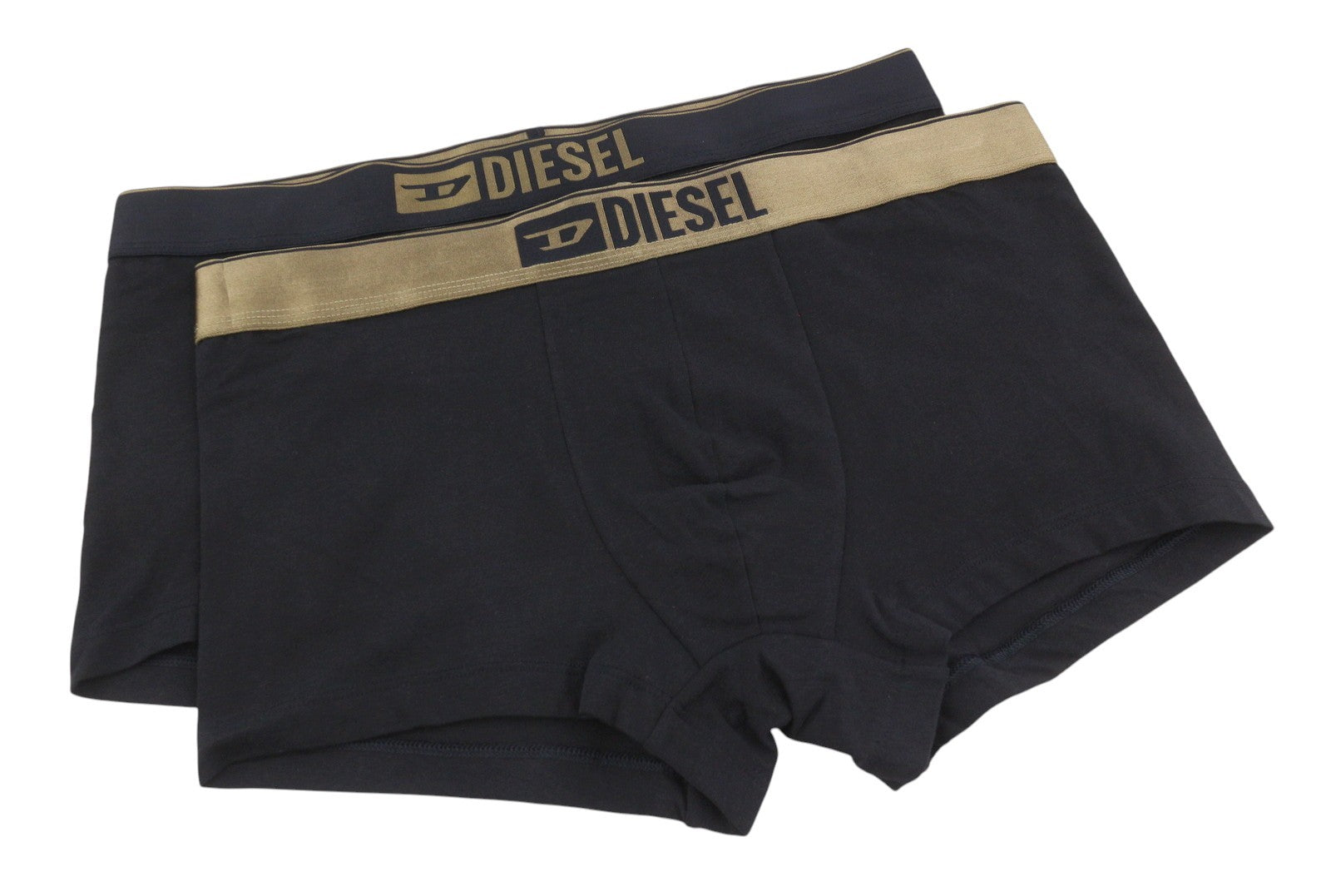 DIESEL Damien-Gft-2Pack Men Underwear L Black Elastic Waist Trunk Boxers