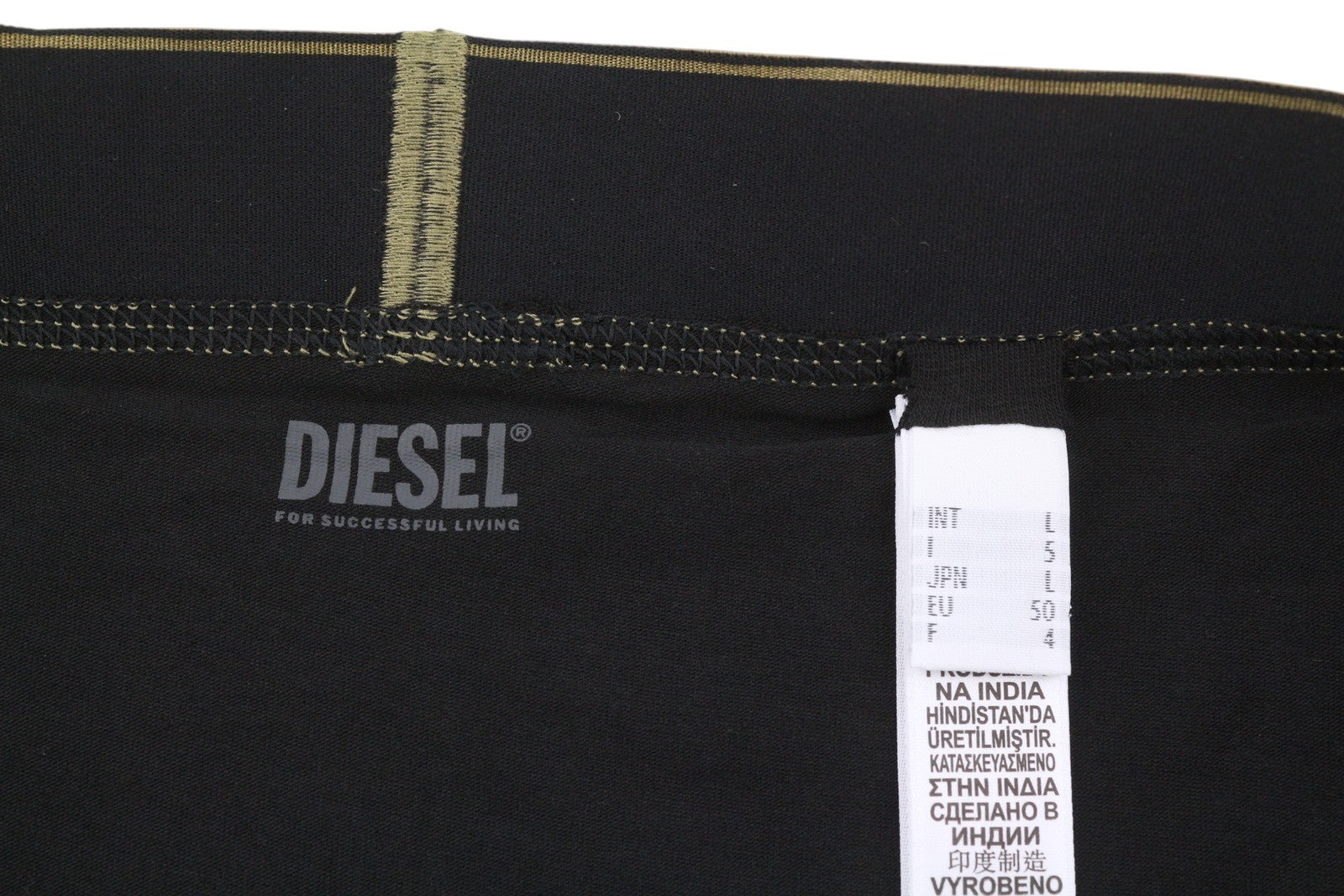 DIESEL Damien-Gft-2Pack Men Underwear L Black Elastic Waist Trunk Boxers