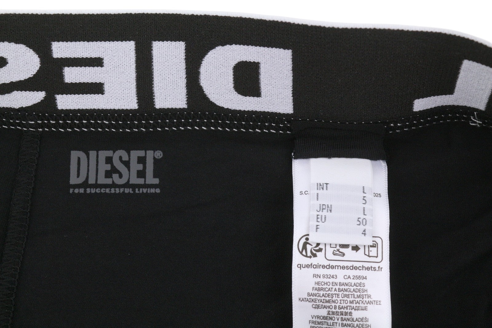 DIESEL Umbx-Shawnthreepack-Out Men Underwear L Black & White Boxers 3PC