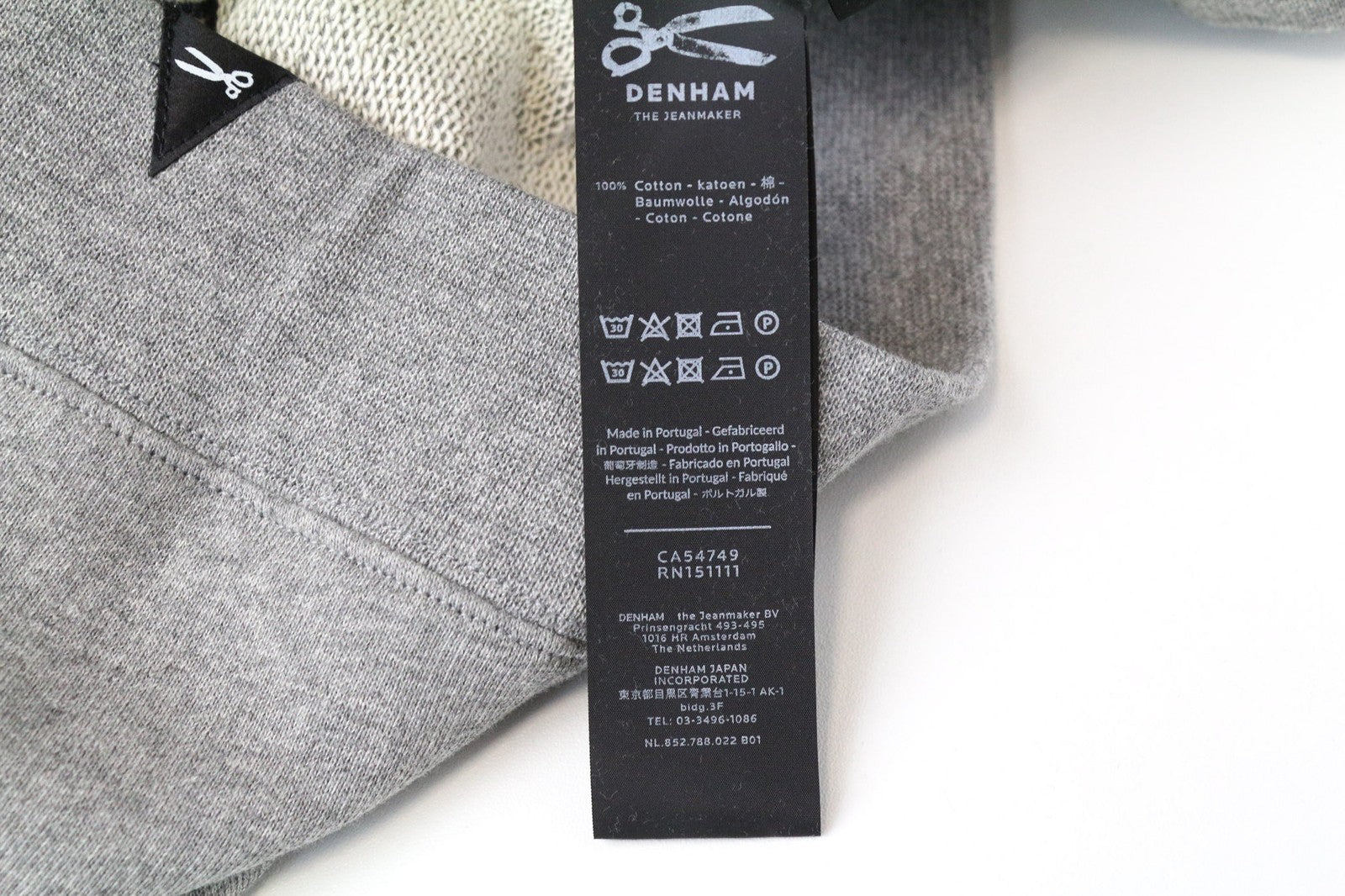 DENHAM Blue City Women's Pullover S Grey Cotton Long Sleeve Sweatshirt